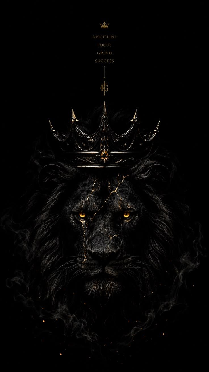 736x1307 Lion king black with crown. Crown aesthetic wallpaper, Lion roaring wallpaper, King and crown