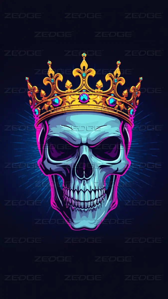 674x1198 Royal Crown Skull + Neon Gothic + Bold Dark + AMOLED Live Wallpaper wallpaper