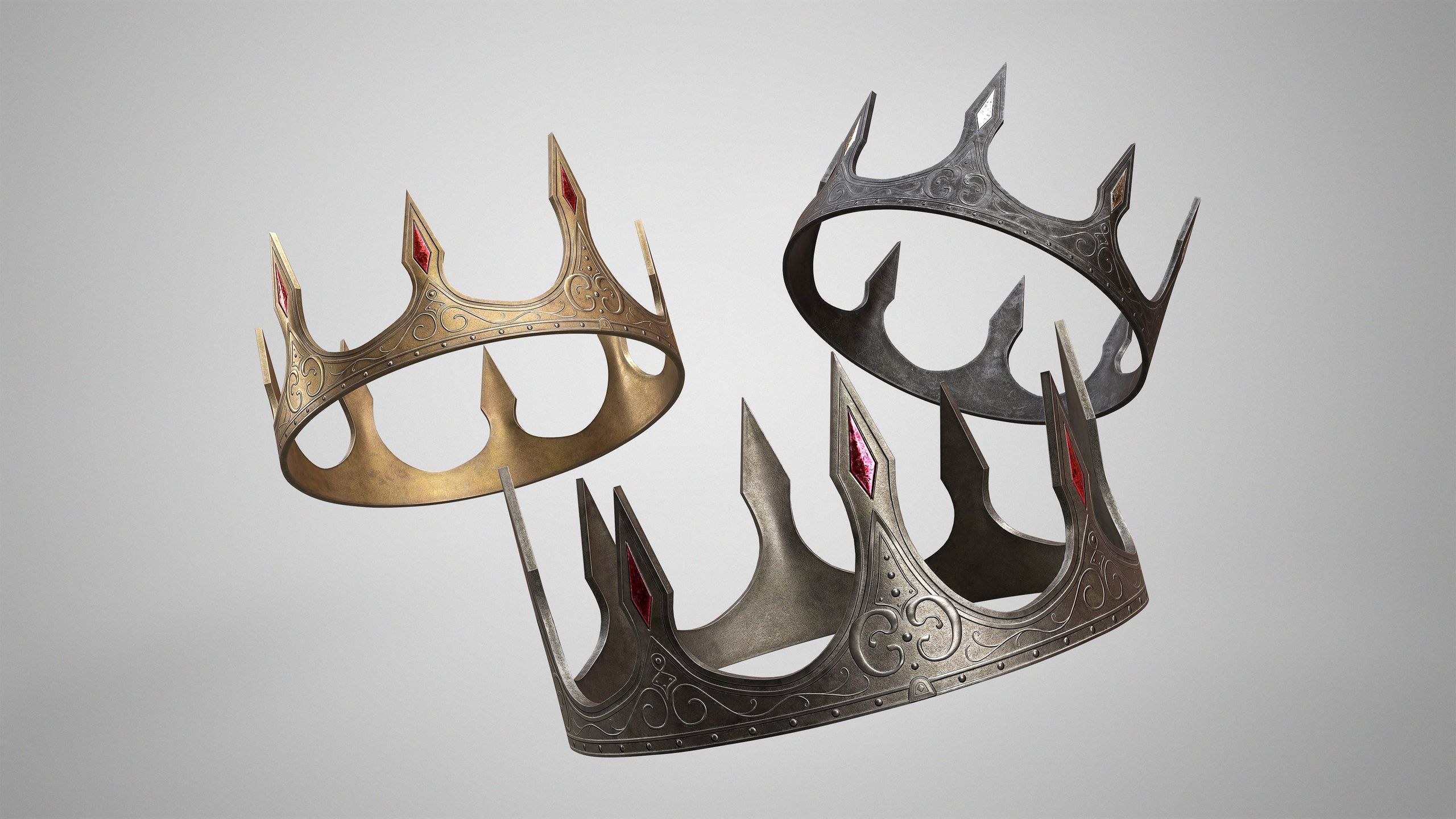 2560x1440 Old Medieval Crown Fantasy King Crown AAA Game Ready