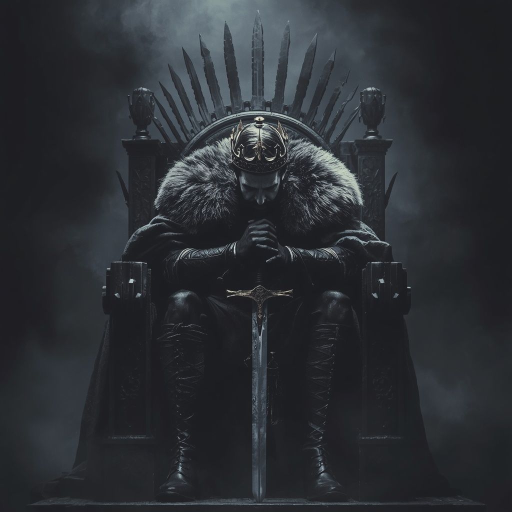 1024x1024 dramatic cinematic dark fantasy art medieval king