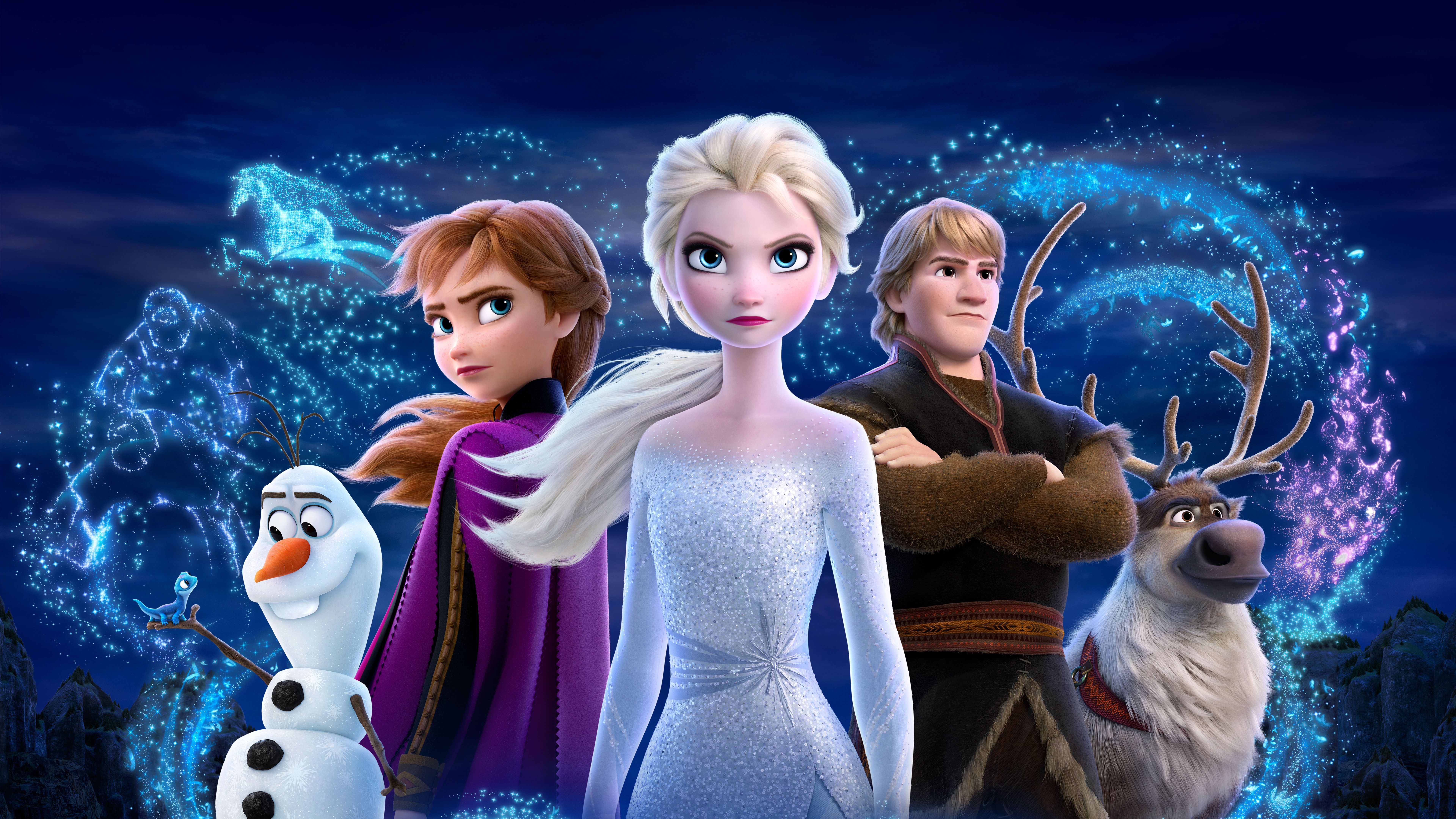 7680x4320 Anna Elsa Hans Olaf Frozen 4K 8K HD Disney Wallpaper