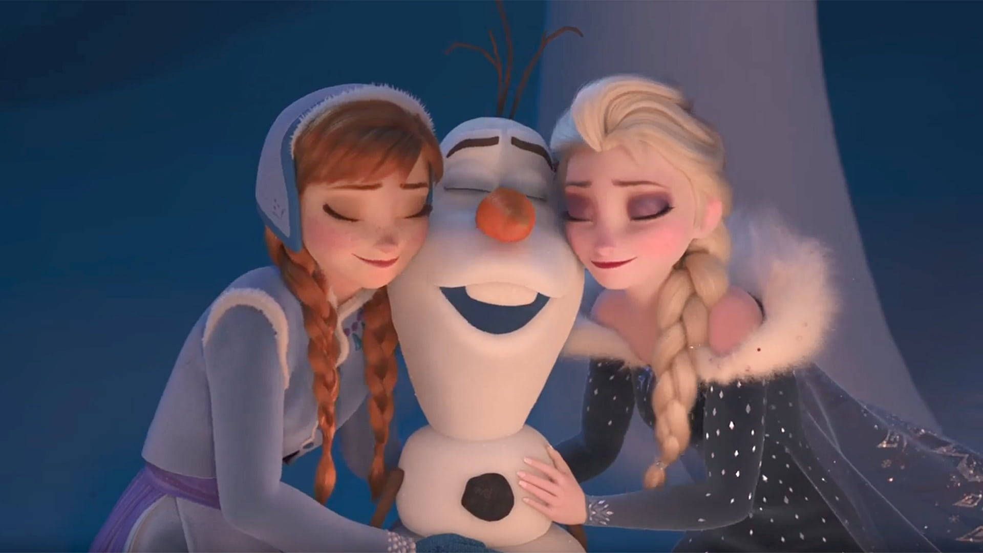 1920x1080 Download Elsa And Anna Olaf Happy Wallpaper