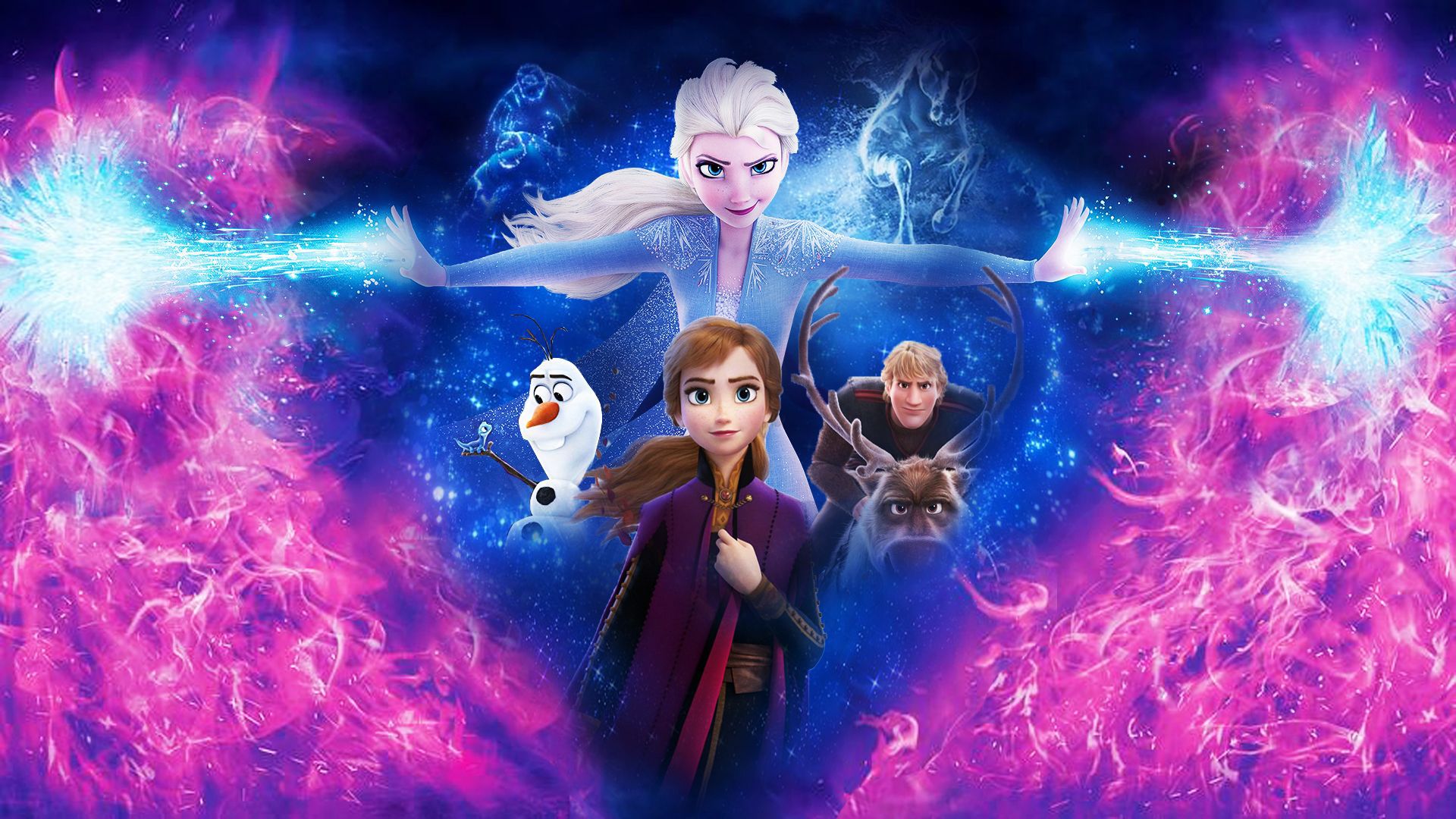 1920x1080 Olaf Kristoff Anna Elsa HD Frozen Wallpaper