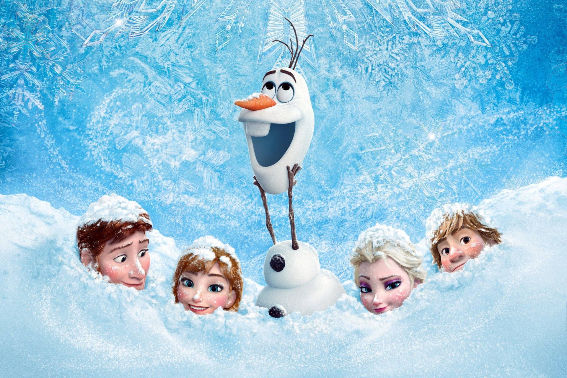 1920x1280 Download Frozen Elsa Snow Playing Olaf Head Wallpaper