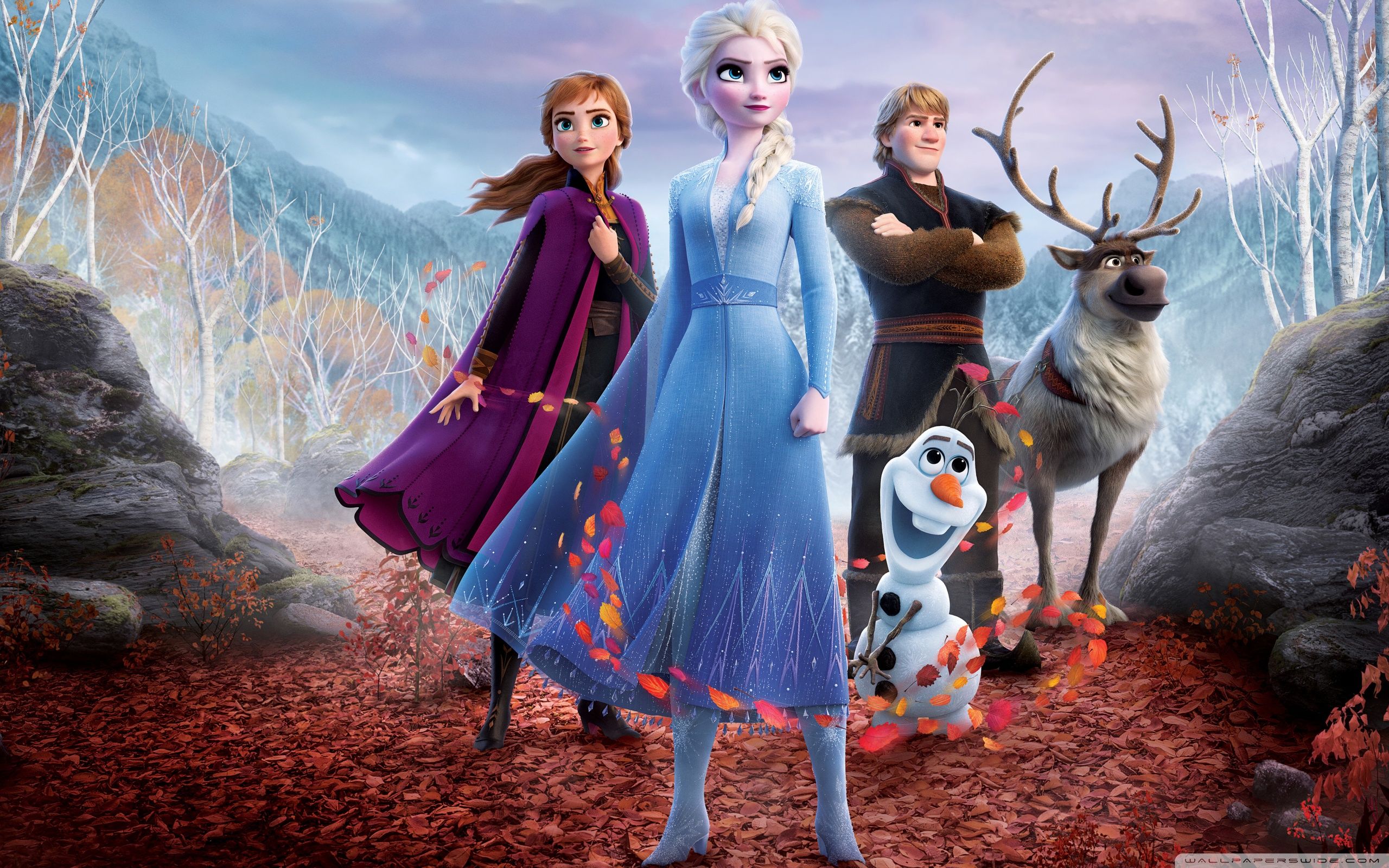 2560x1600 Frozen 2 movie Snow Queen Elsa, Anna, Kristoff, Olaf snowman 4K UHD Wallpaper for UltraHD Desktop and TV and Triple : Smartphone and Tablet Devices