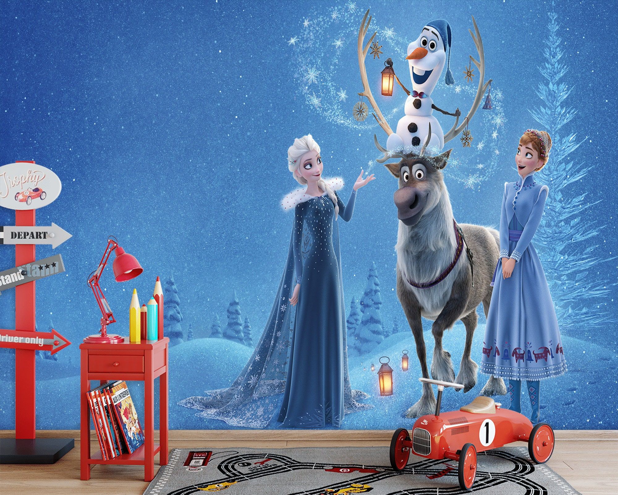 2000x1602 Elsa and Anna Frozen Wallpaper: Peel and Stick Kids Room Decor