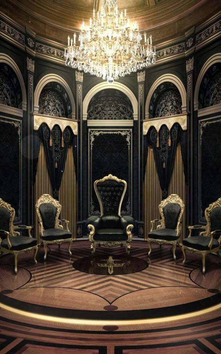 736x1178 Ornate Fantasy Castle Room with Chairs and Chandelier. Vintage throne background, Royal throne background, Royal