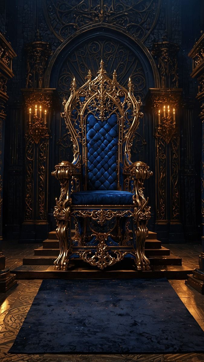 675x1201 King chair wallpaper. Blue royalty background, Lion throne, Throne chair
