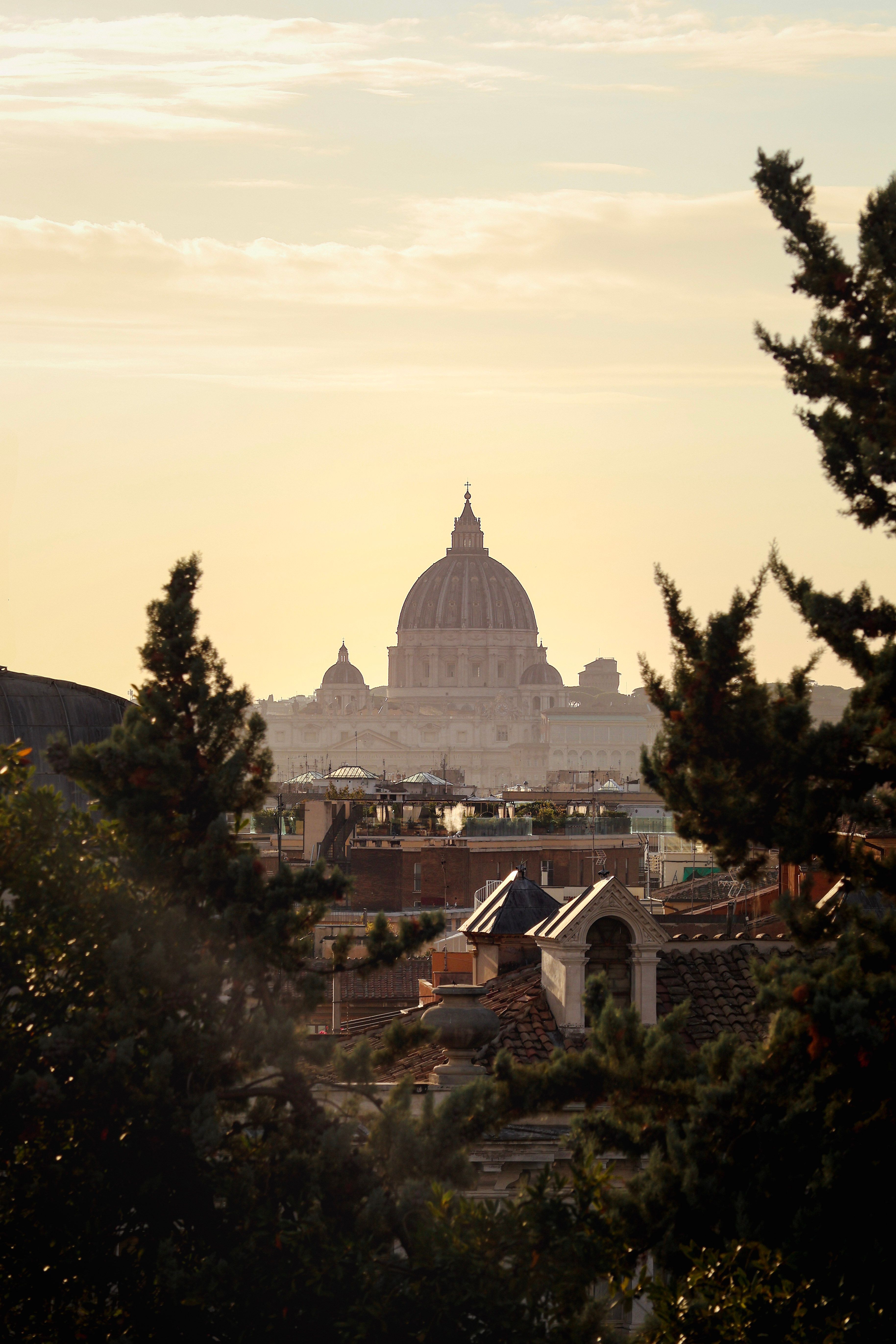 3657x5485 St. Peter's Basilica at Sunset with Rooftop View · Free