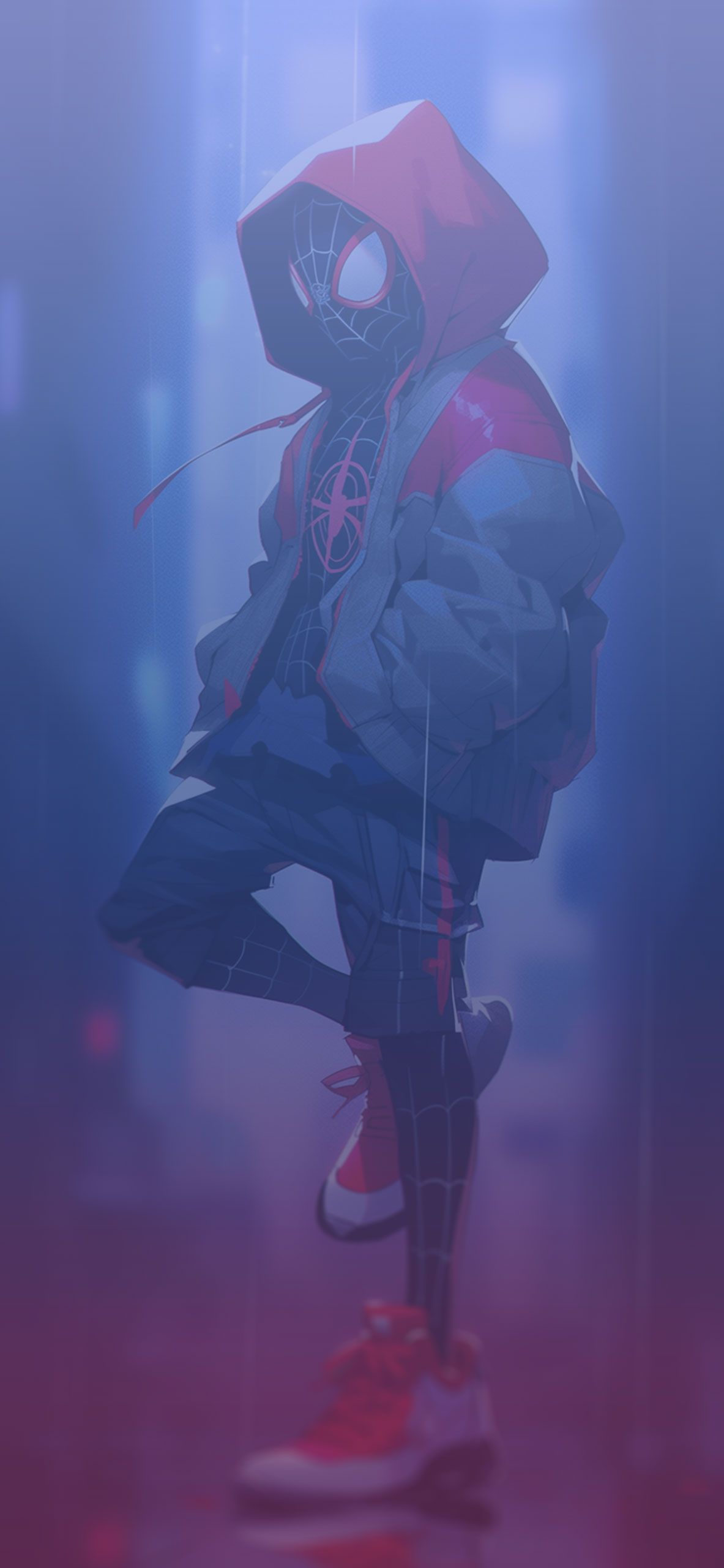 1183x2560 Spider Man Morales On Jacket Wallpaper Man Wallpaper