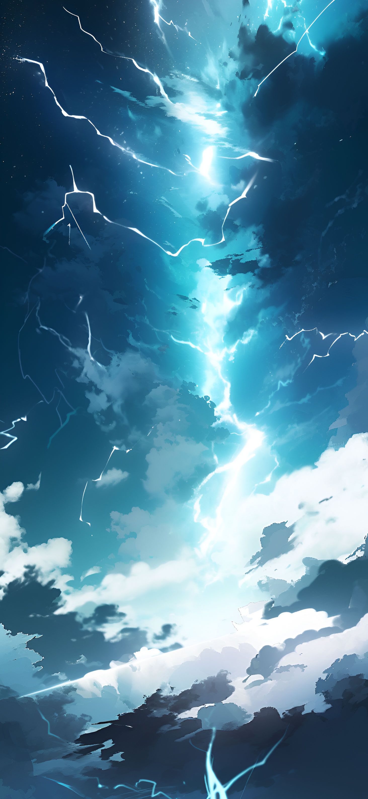 1463x3171 Raging Tempest Lightning & Storm Wallpaper