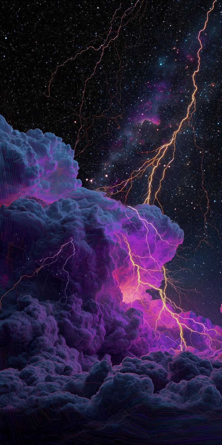 736x1472 Purple and blue aesthetic wallpaper iphone. Wallpaper that are blue purple and black, Galaxy lightning