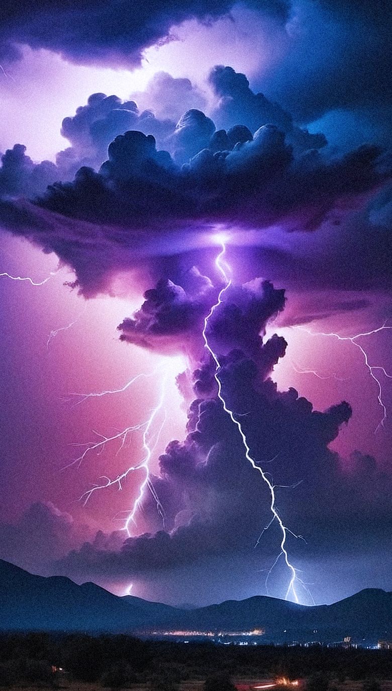 780x1374 Purple Thunder wallpaper