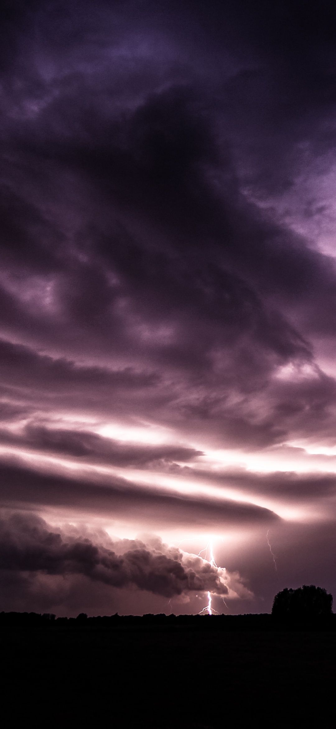 1080x2340 Lightning Strike Wallpaper 4K, Thunderstorm, Stormy Clouds