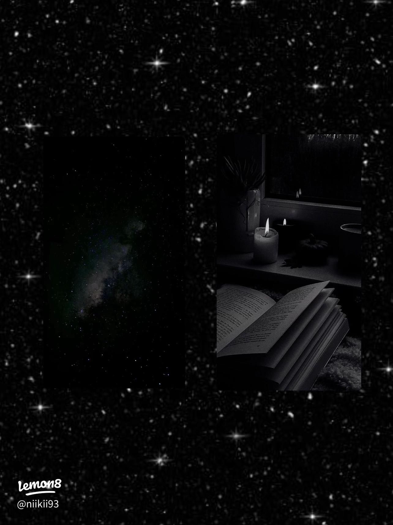 1284x1716 Cute Black Aesthetic Wallpaper: Space, Book & More!