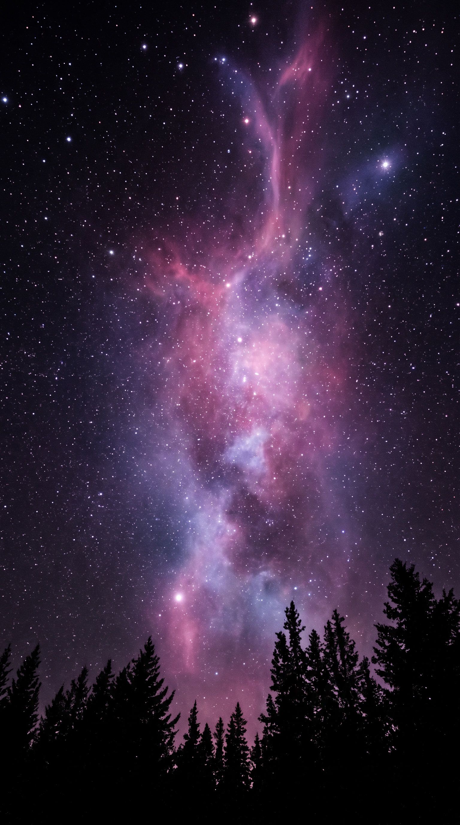 1536x2752 Black Starry Night Wallpaper: Cool Summer Sky Vibes
