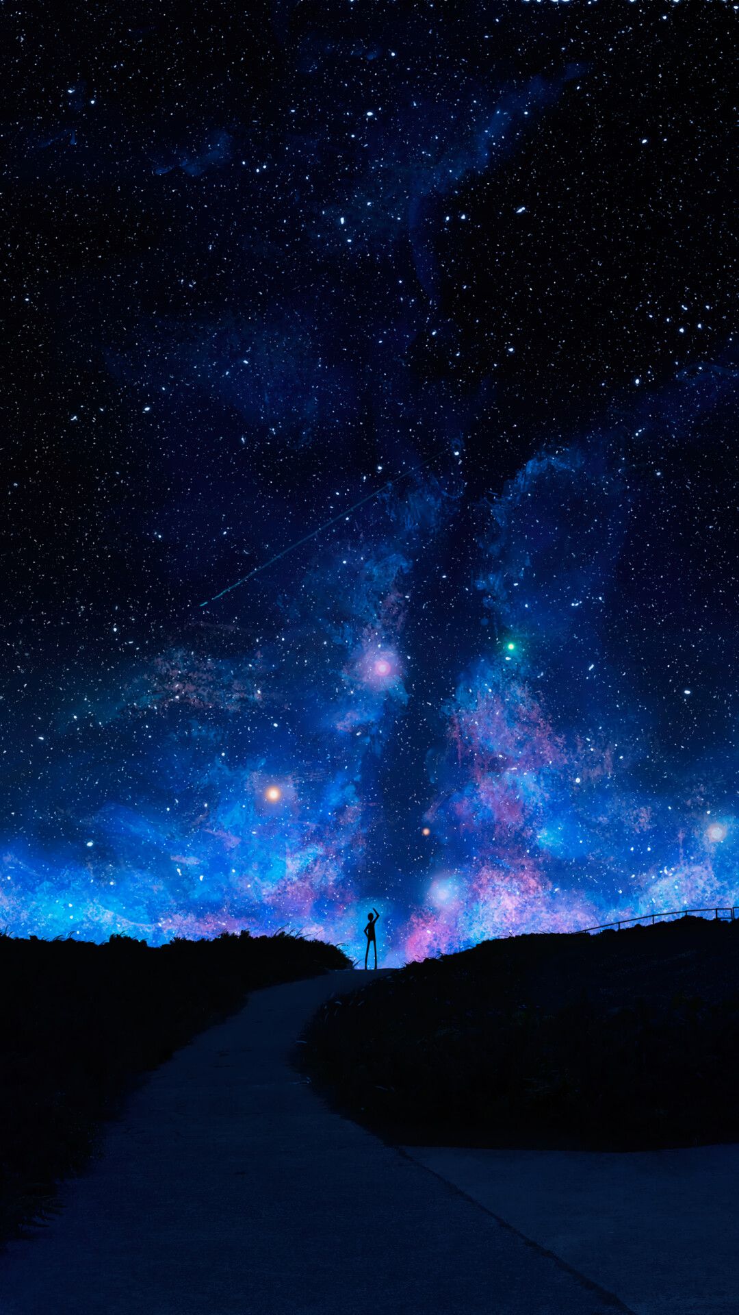 1080x1920 Night Sky Stars Scenery Art 4K Wallpaper iPhone HD Phone h