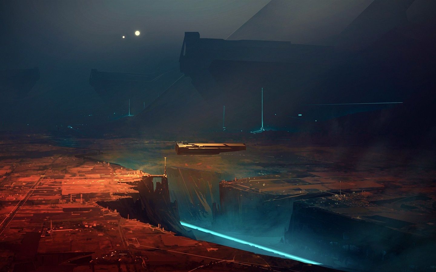 1440x900 Wallpaper Futuristic, science, fantasy city, spaceship, art picture 1920x1080 Full HD 2K Picture, Image