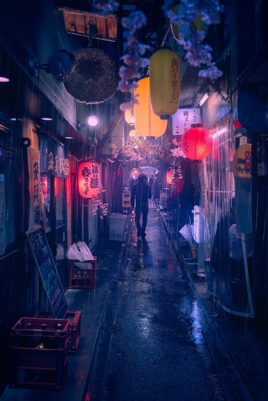867x1300 Poster Tokyo Blue Rain