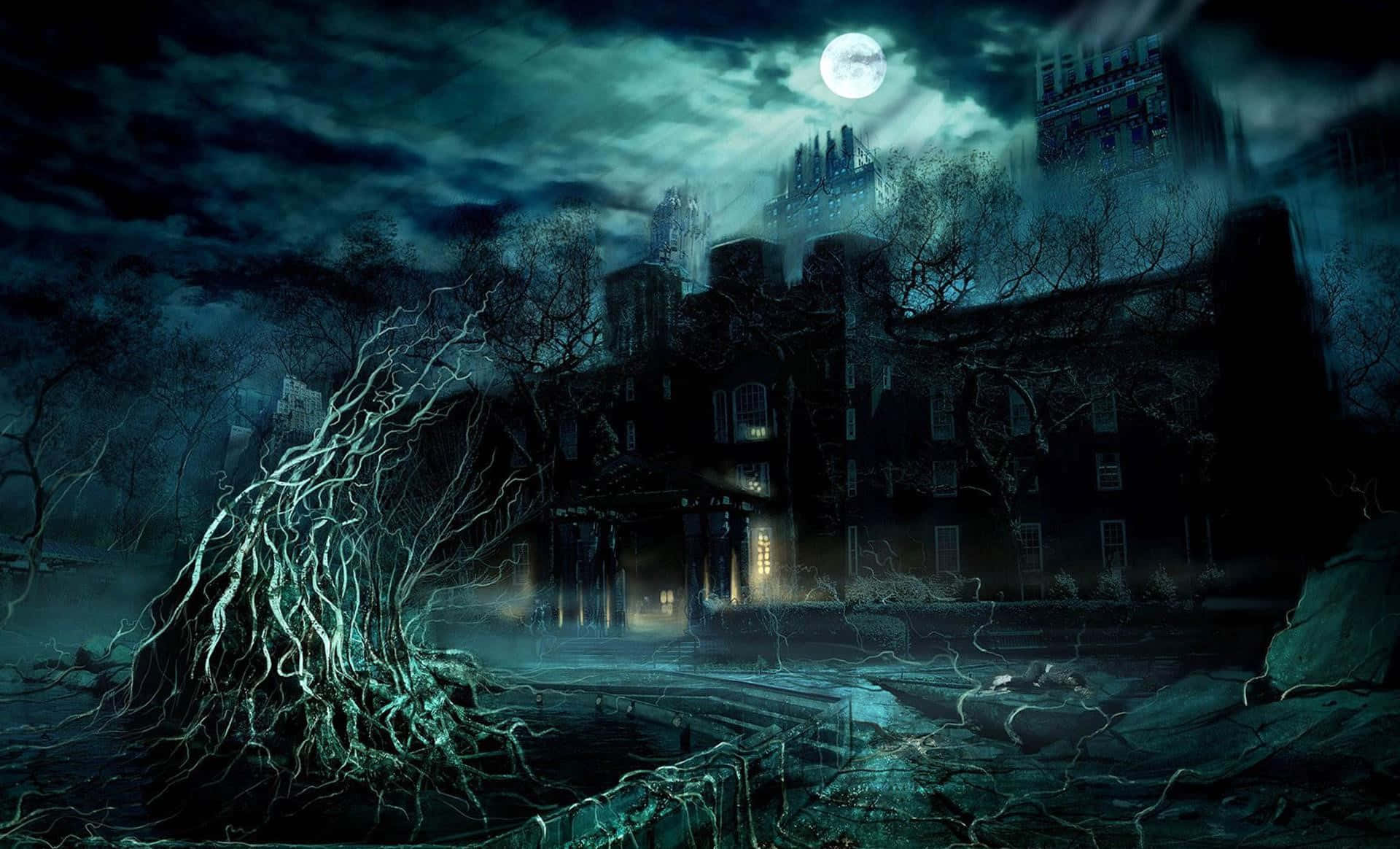 1920x1164 Download An eerie, haunted hotel shrouded in mystery Wallpaper