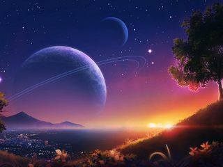 320x240 Download wallpaper 320x240 landscape, planets, stars, space, art nokia e e asha, alcatel onetouch HD background