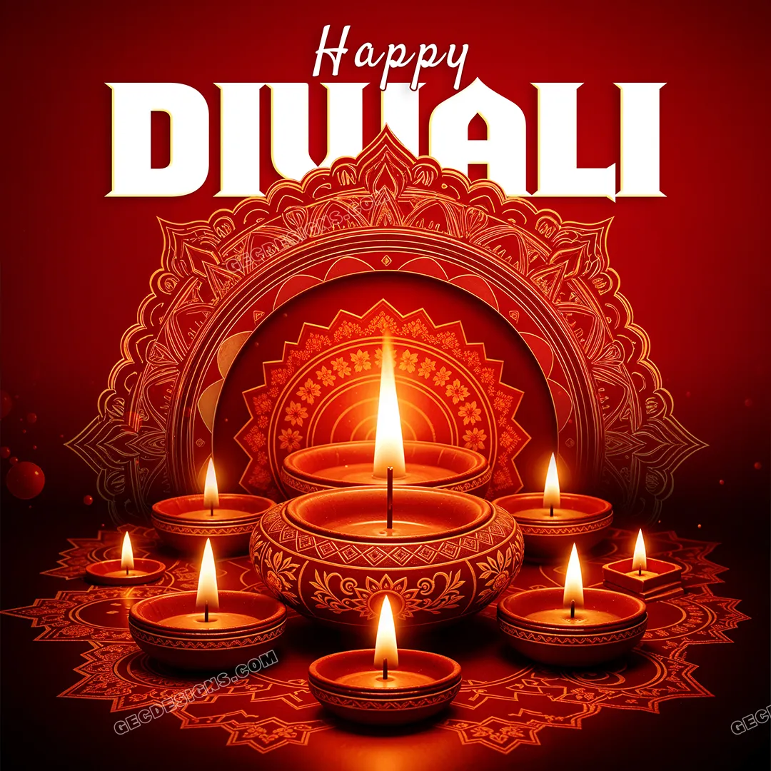 1080x1080 Happy Diwali Festival Greeting with Diya decoration wallpaper: Free & Premium Creative Assets