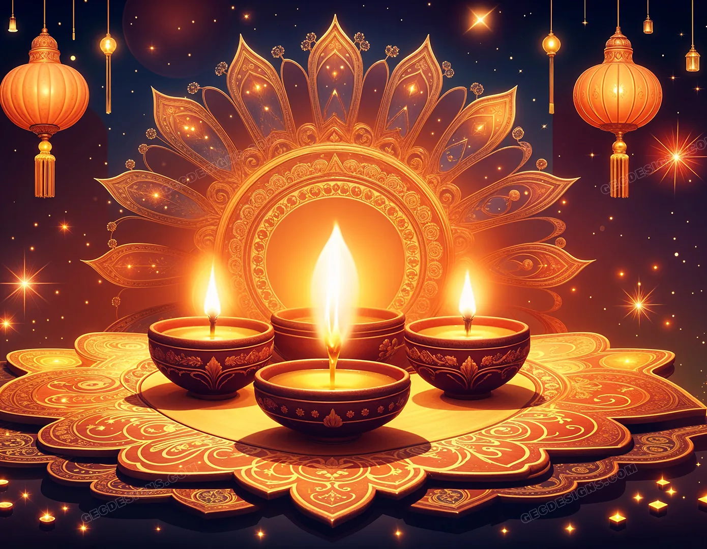 1390x1080 Happy Diwali Image Download on GEC Designs