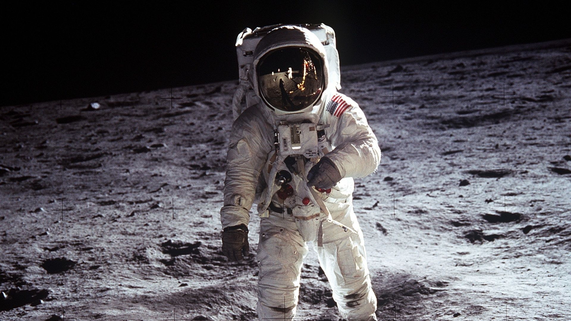 1920x1080 Astronaut Wallpaper 4K, NASA, USA, Moon, Lunar surface