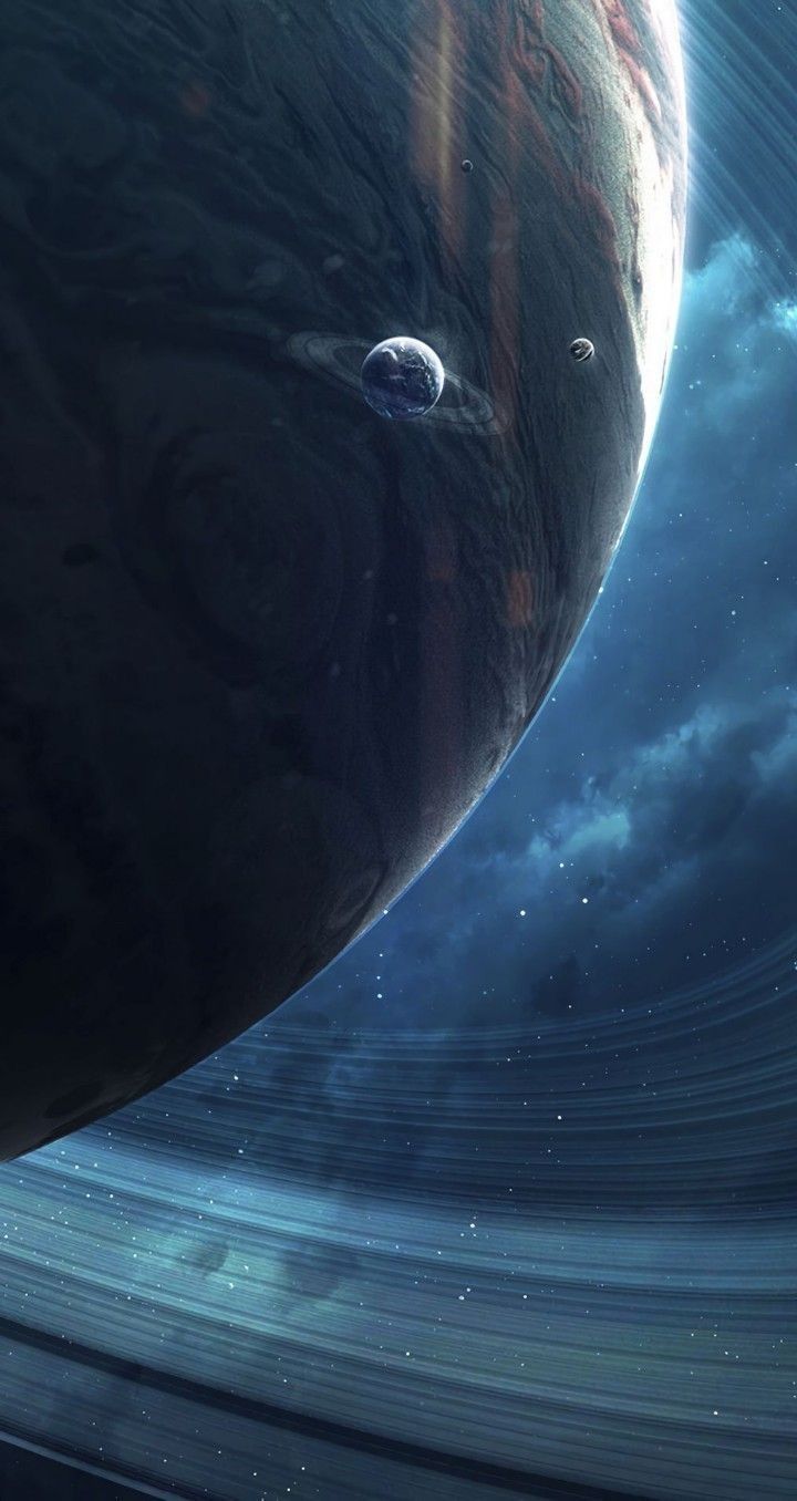 720x1356 Space Phone Wallpaper for your Device. Earth with rings wallpaper, J1407b planet wallpaper, Realistic planet wallpaper