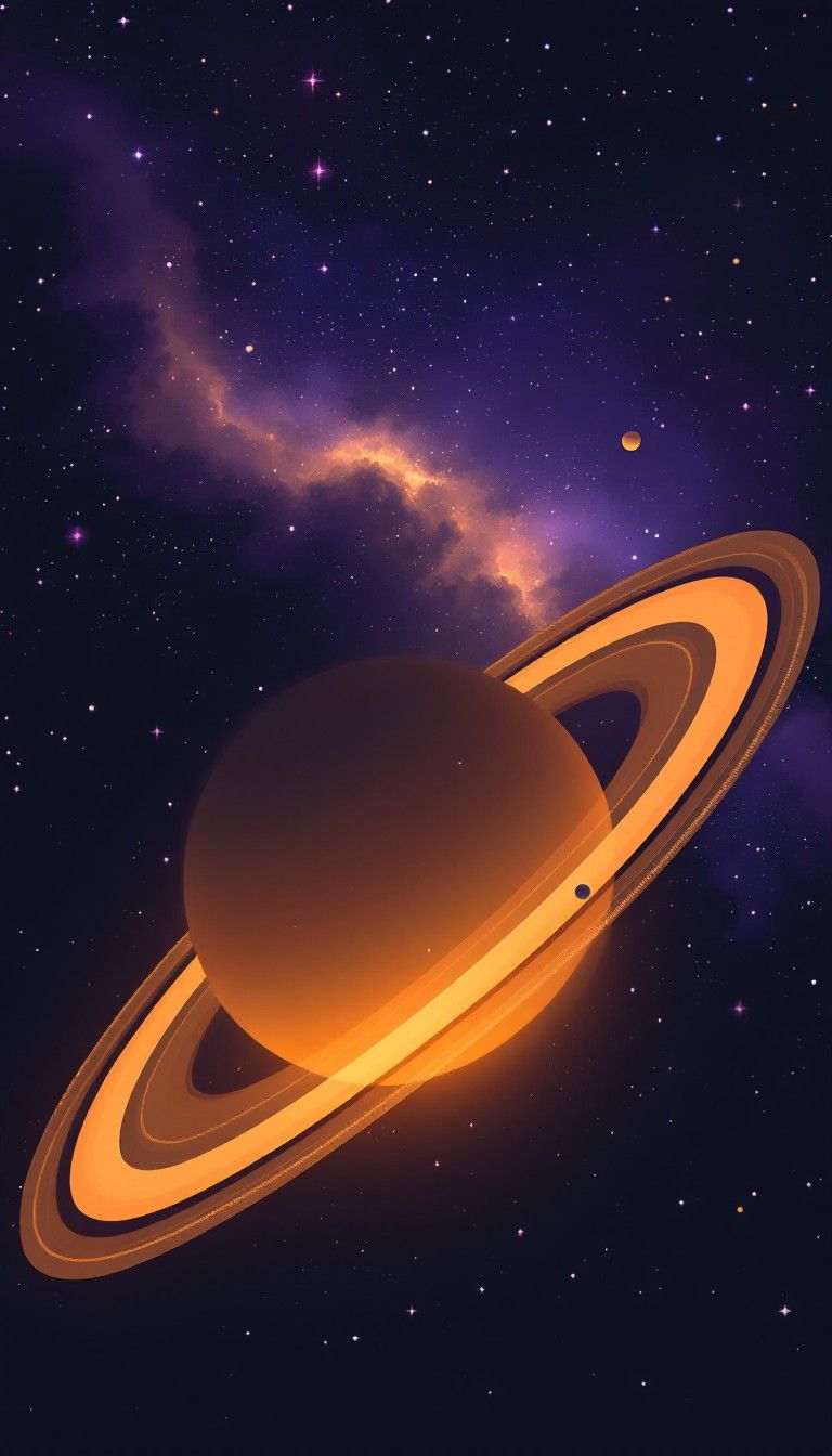 768x1344 Download Cosmic Pixel Saturn Image, Planet, Rings