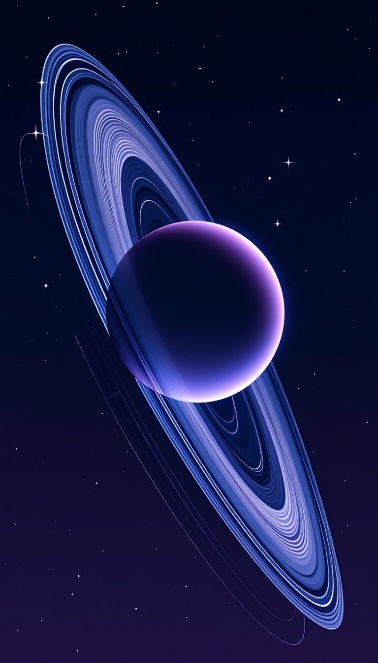 768x1344 Download Ringed Planet Glows Image, Space, Cosmos