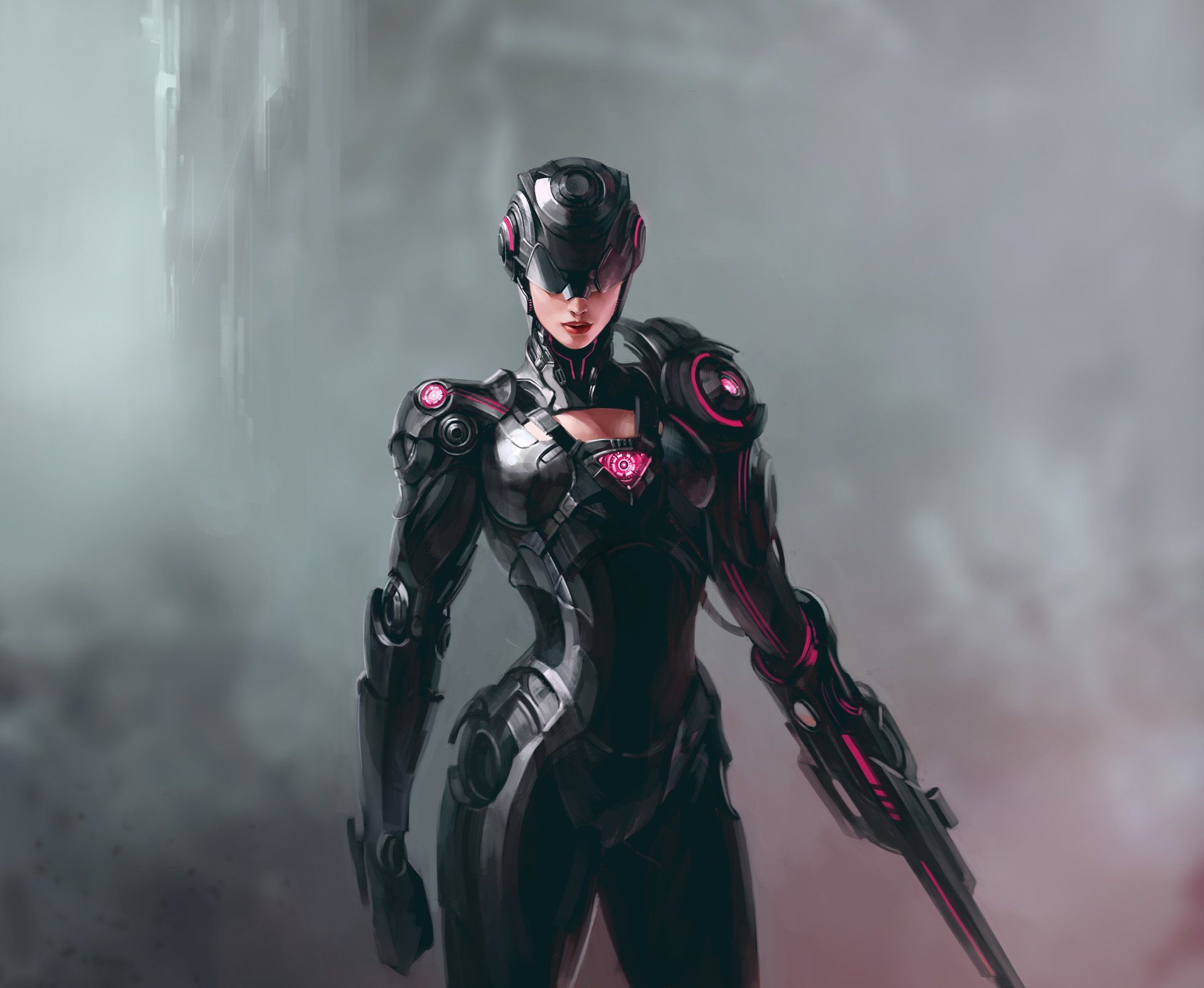 1920x1576 Download Woman Warrior Sci Fi Cyborg HD Wallpaper