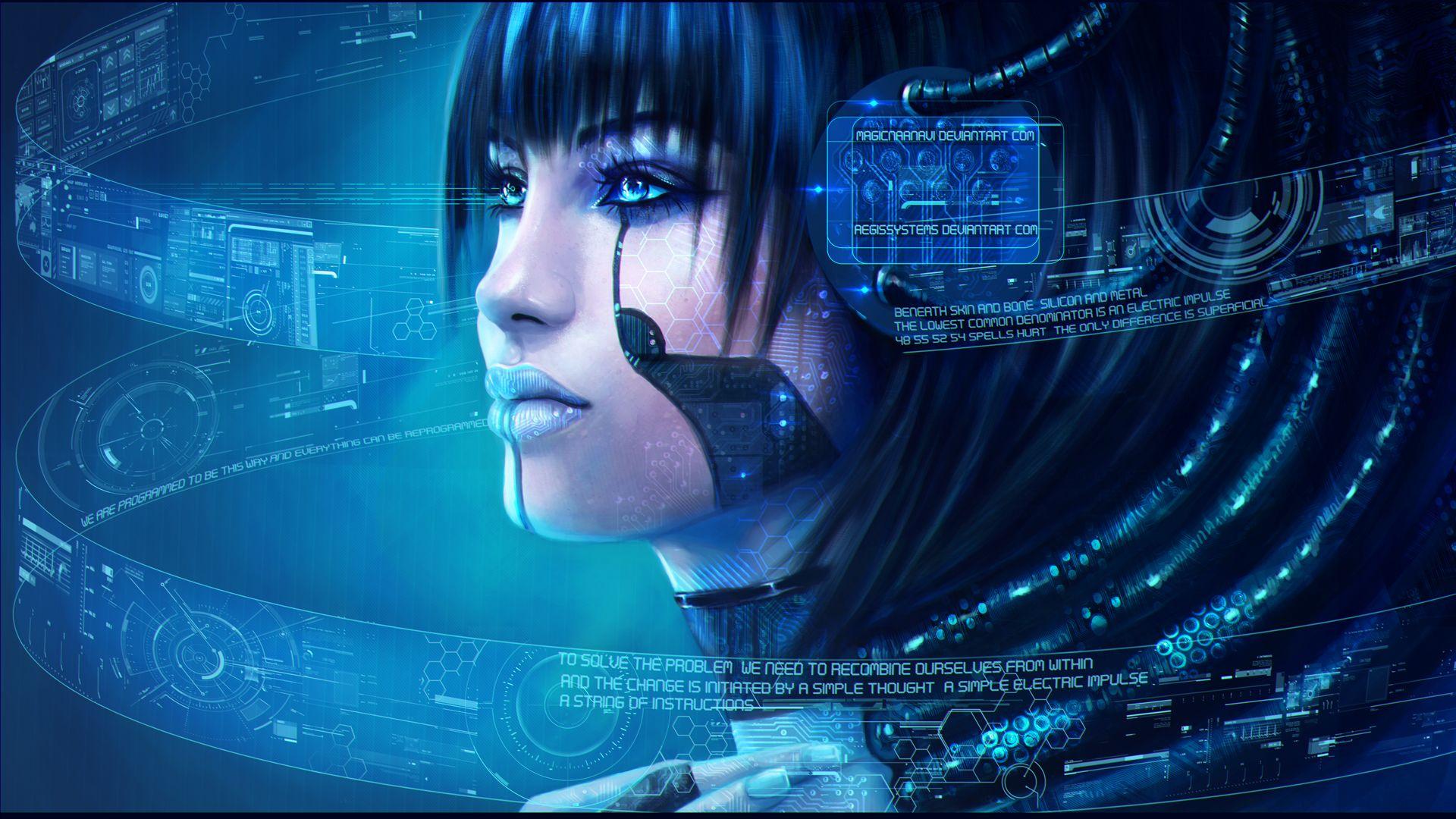 1920x1080 Human Cyborg Girl Wallpaper