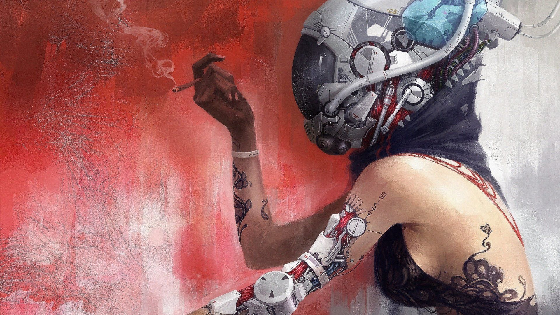 1920x1080 Cyber Muse: Sci Fi Cyborg 4K UHD Wallpaperx2334