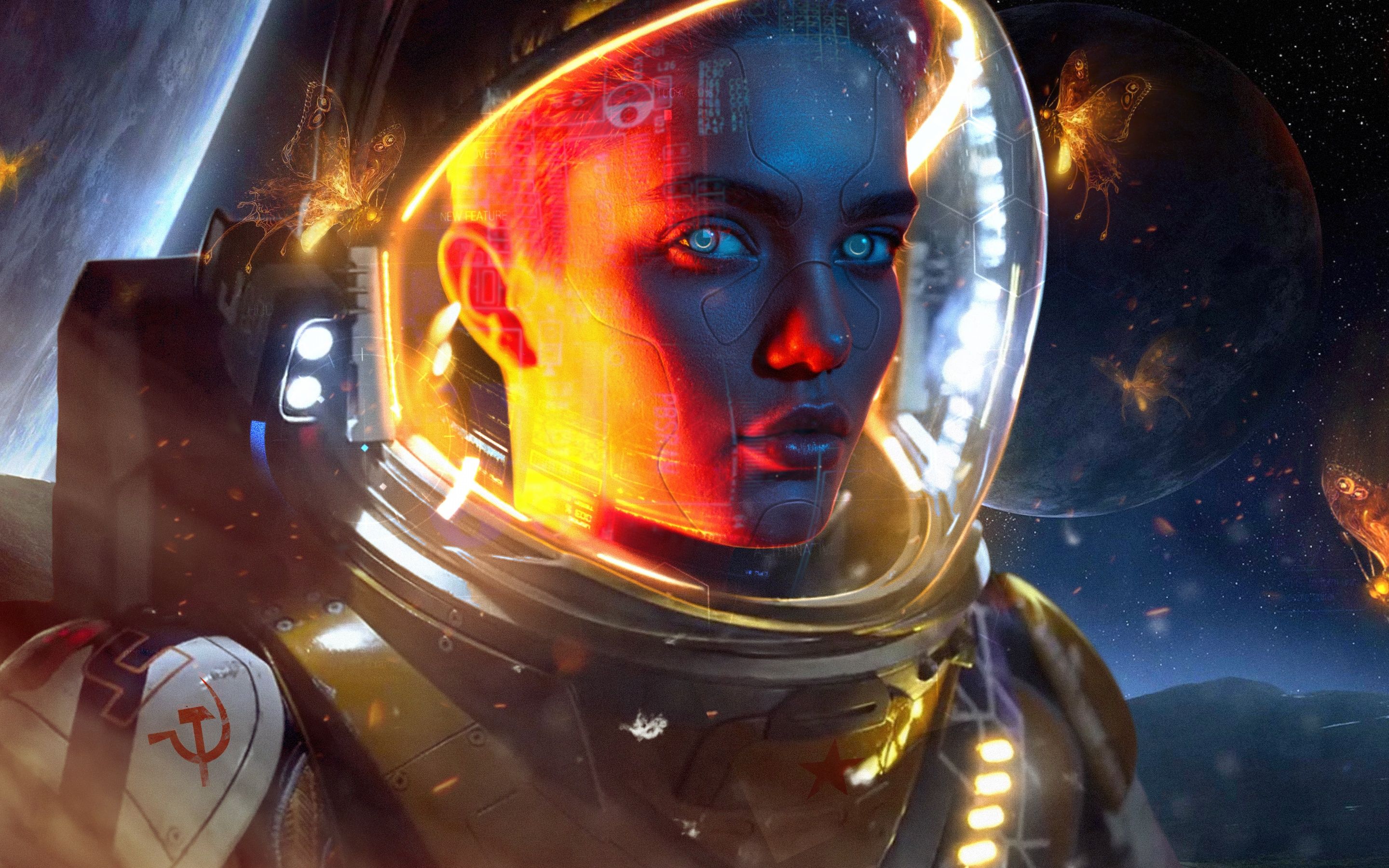 2880x1800 Cyborg Wallpaper 4K, Woman, Concept Art, 5K