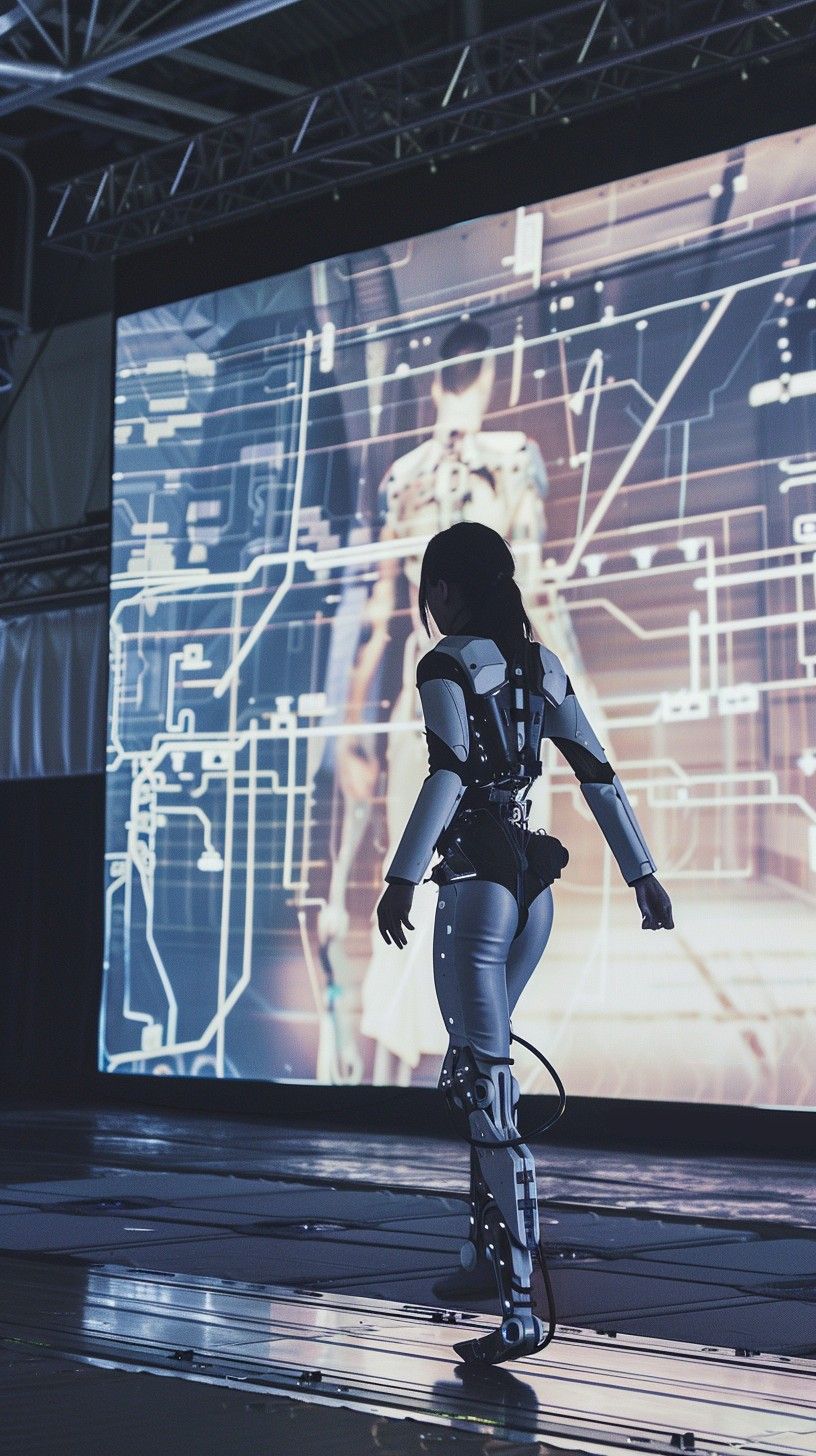816x1456 Download Cyborg Presentation Scene Image, Technology, Futuristic