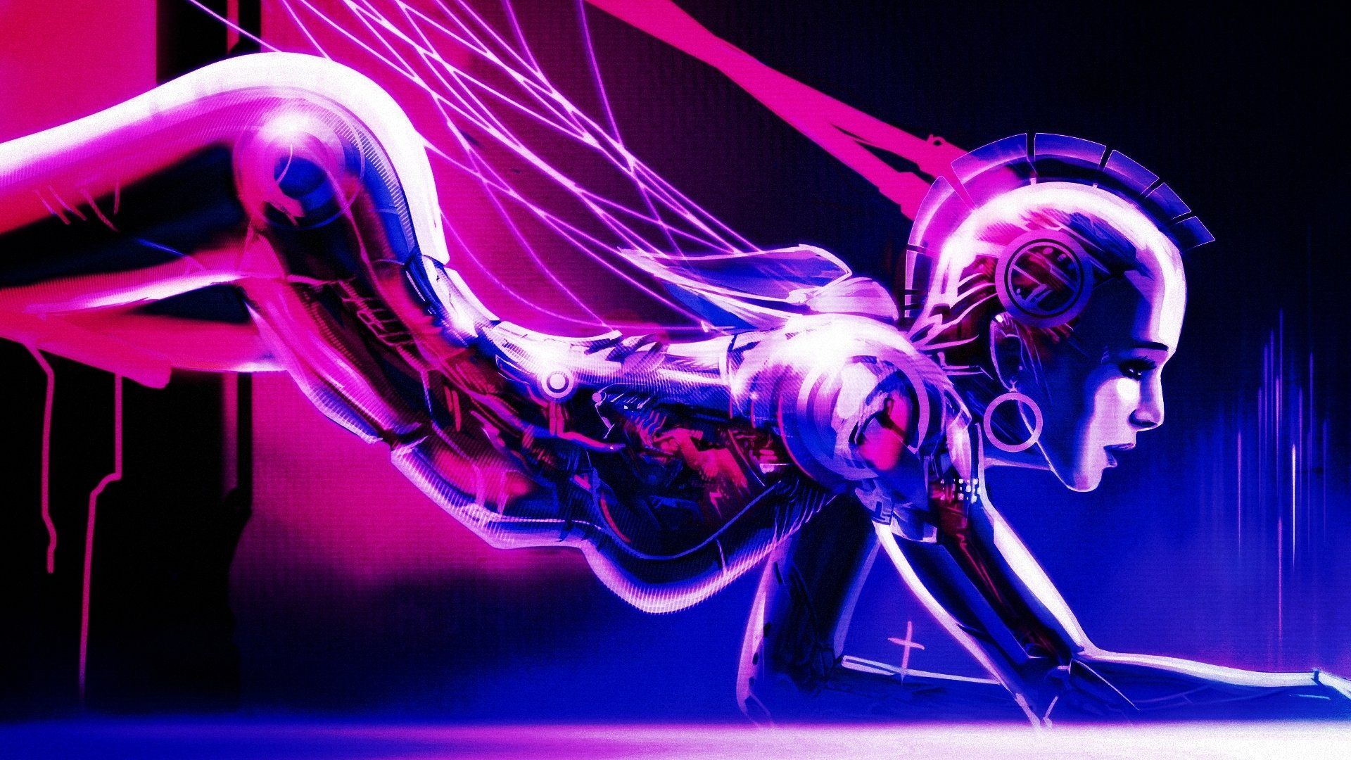 1920x1080 Retro Neon Cyborg