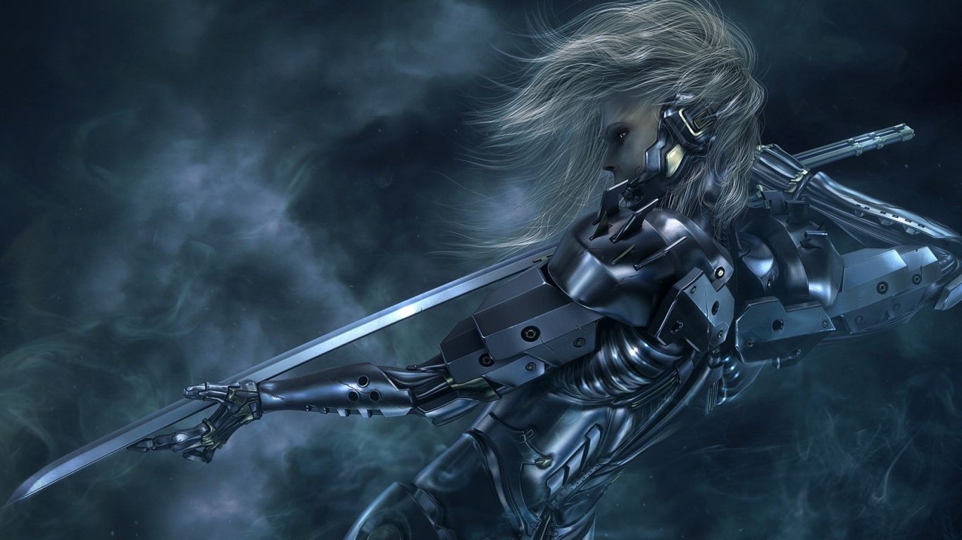 1366x768 Cyborg Girl Desktop wallpaper 1366x768