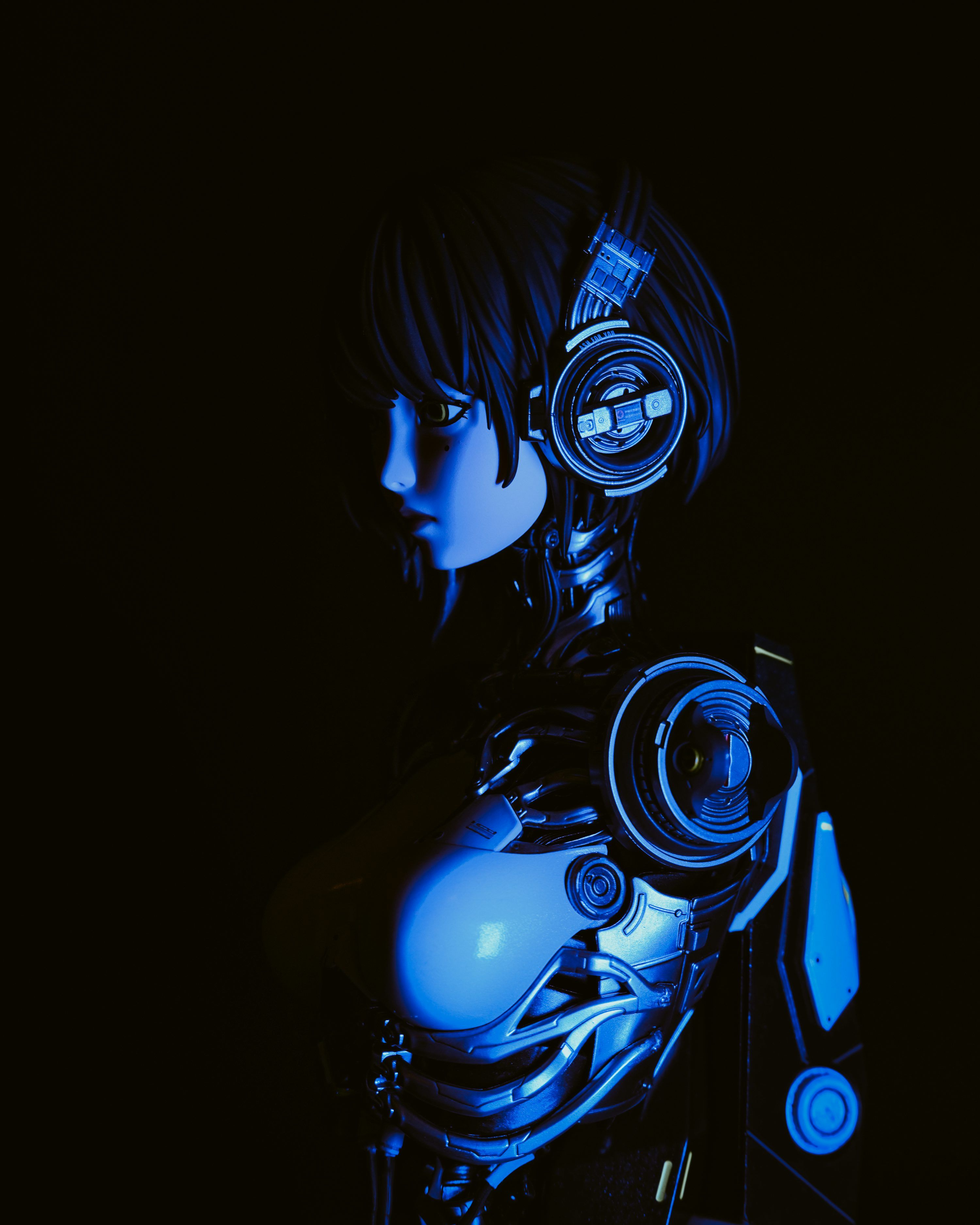 3000x3750 Cyborg figure with headphones