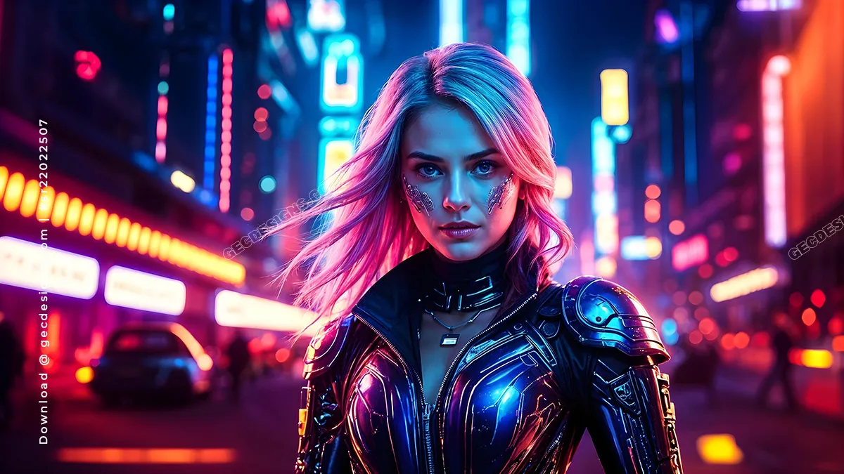 1200x675 Sci Fi Cyborg Girl In Cyberpunk Style Wallpaper: Free & Premium Creative Assets