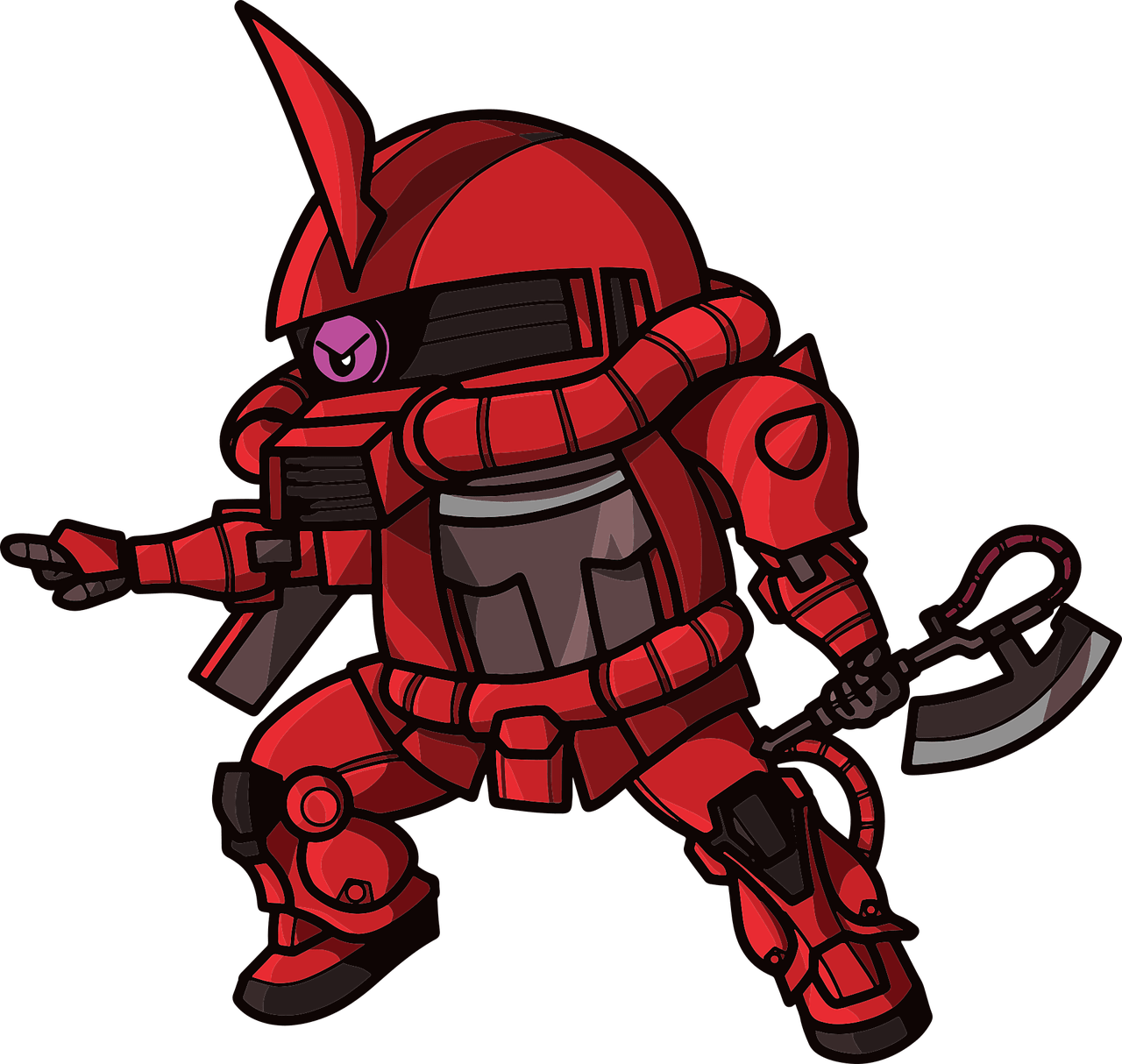 1280x1214 Free Red Zaku & Nature Image