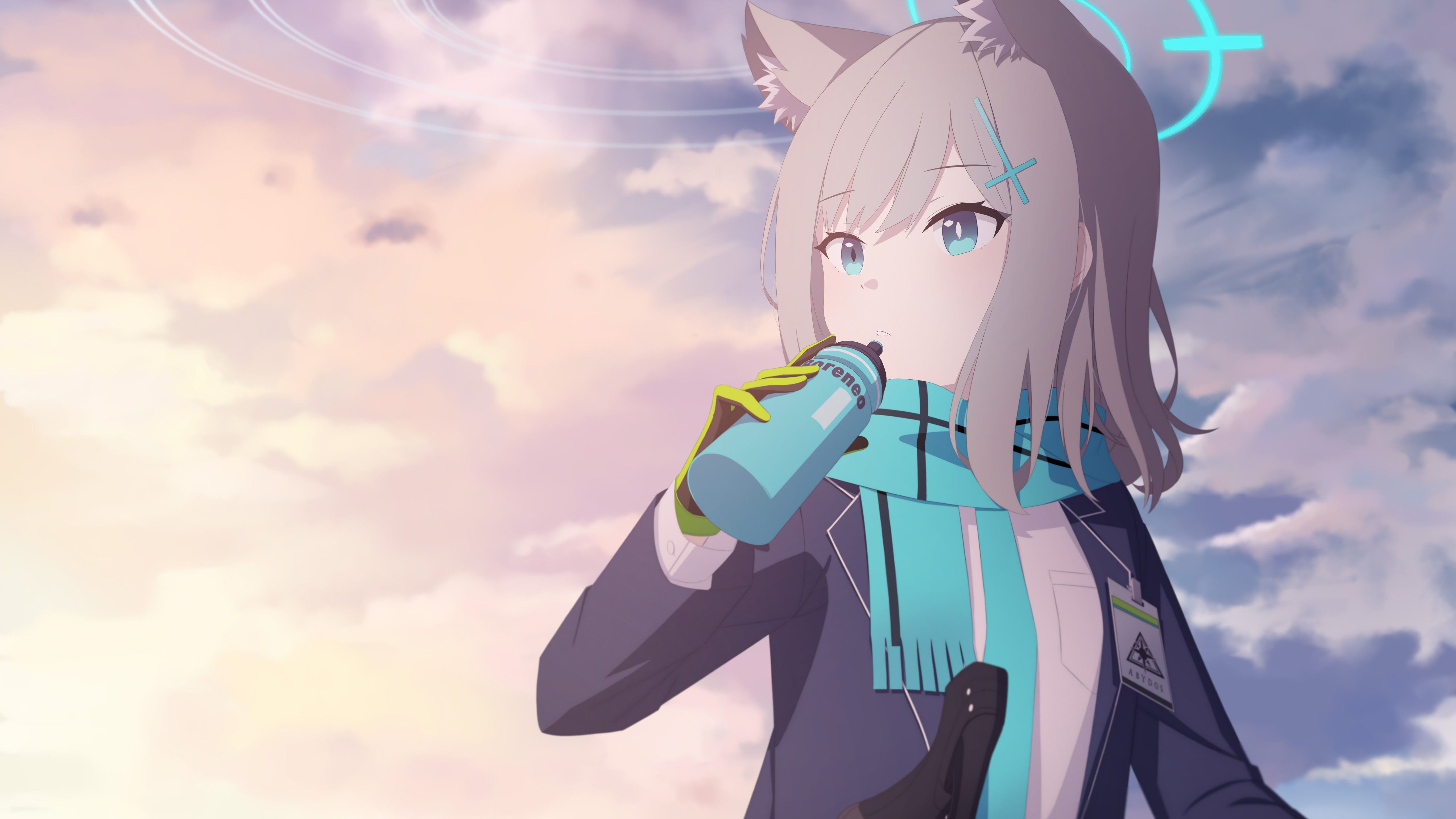 5120x2880 Blue Eyes Sunaookami Shiroko 4K 8K HD Blue Archive Wallpaper