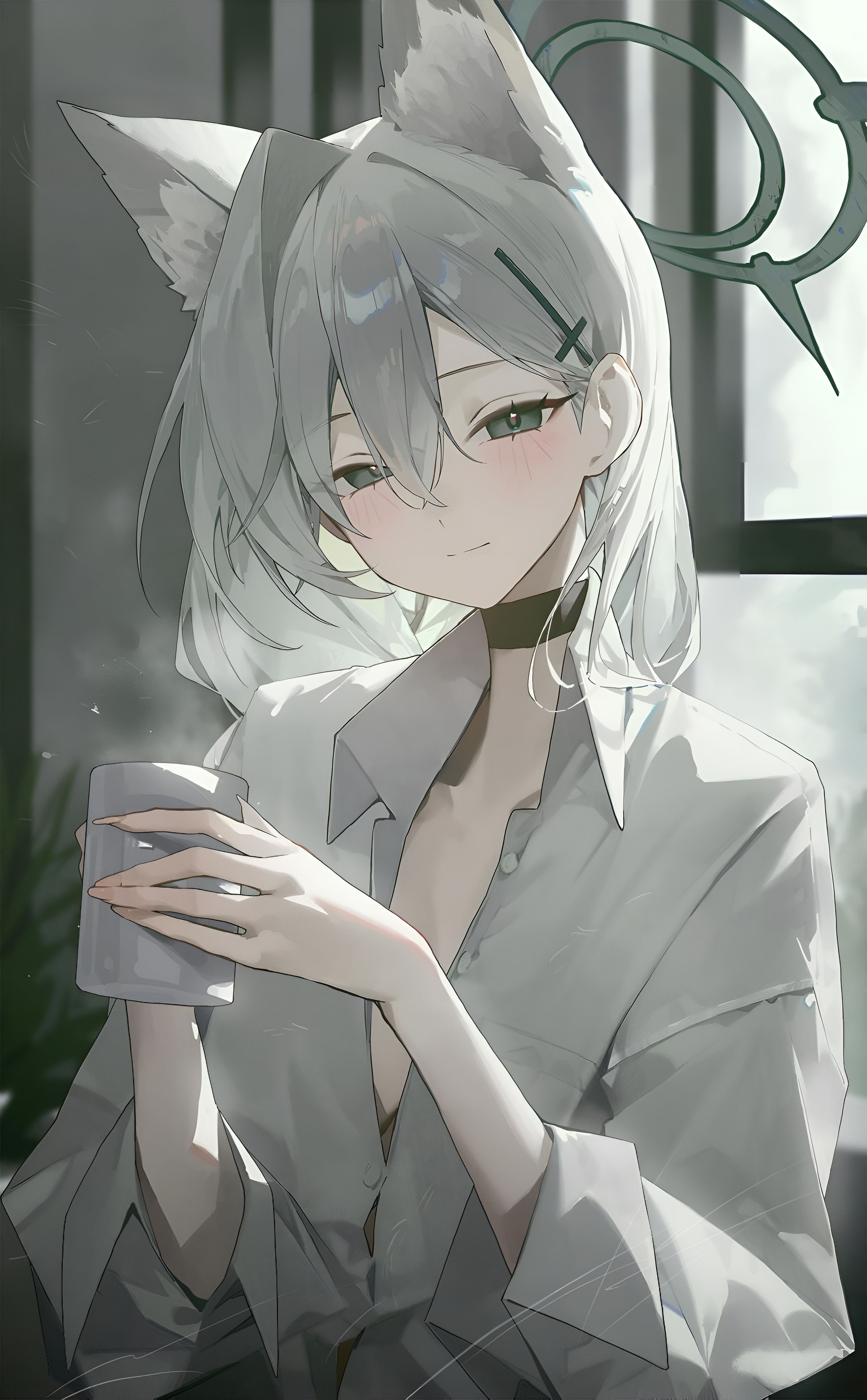 2400x3876 Shiroko Sunaookami White Shirt Wallpaper