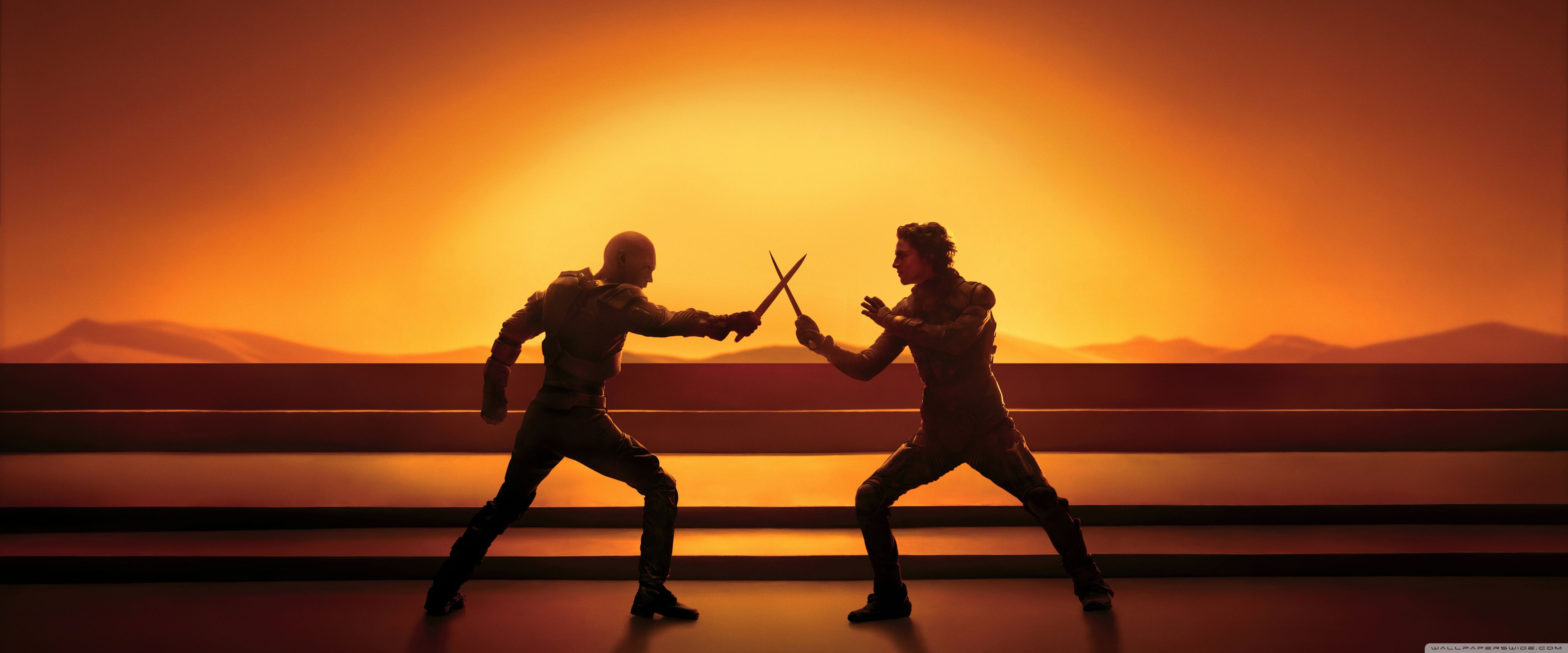 4320x1800 Dune Part Two Paul vs Feyd Rautha Fight Scene 4K UHD Wallpaper for UltraHD Desktop and TV : Widescreen and UltraWide Display : Smartphone and Tablet Devices