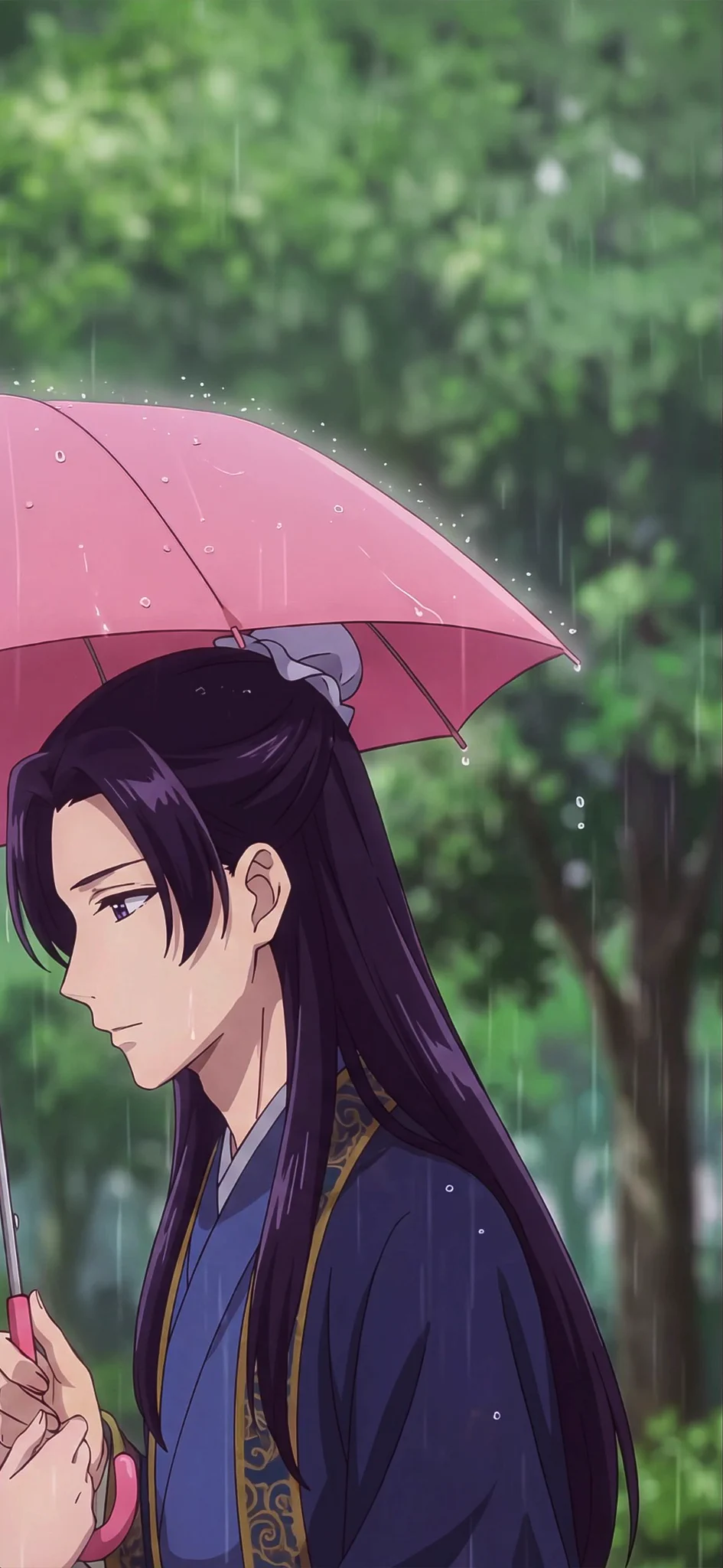 945x2048 4K Wallpaper on X: Anime Girl Pink Umbrella Wallpaper / X