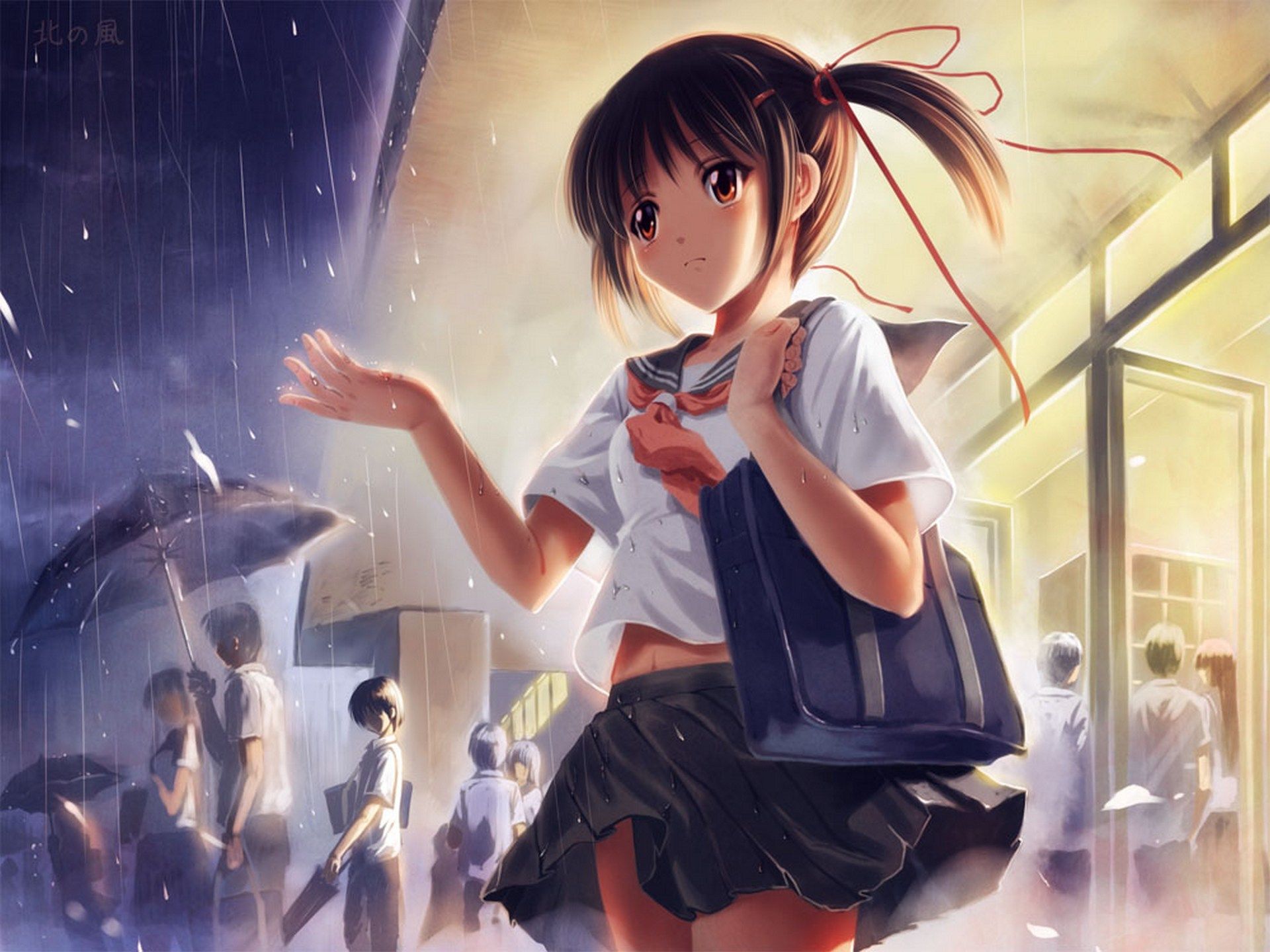 1920x1440 Free girl, rain Full HD wallpaper for desktop and phone