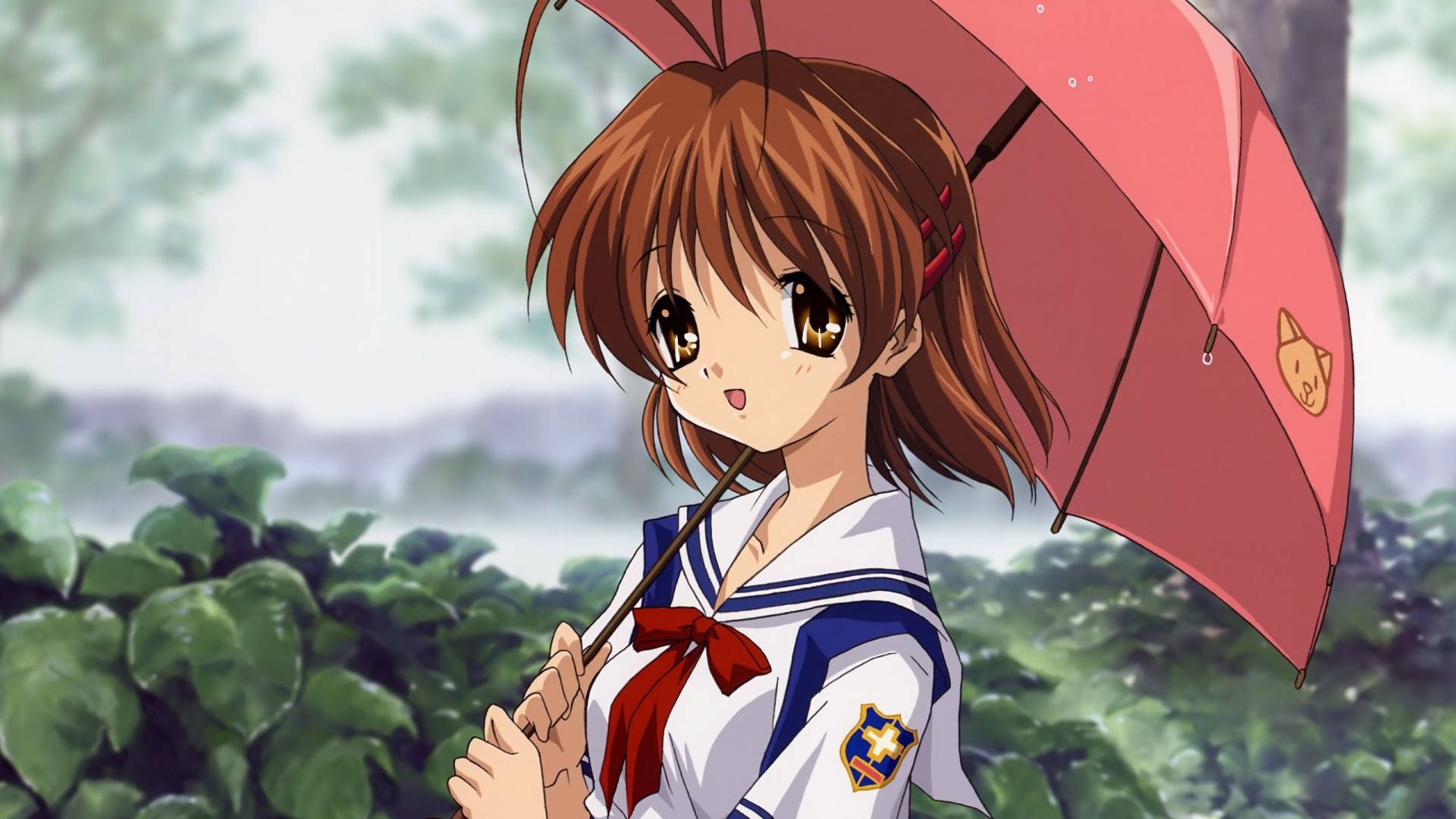 1920x1080 Download Cute Anime Girl Holding Umbrella Wallpaper
