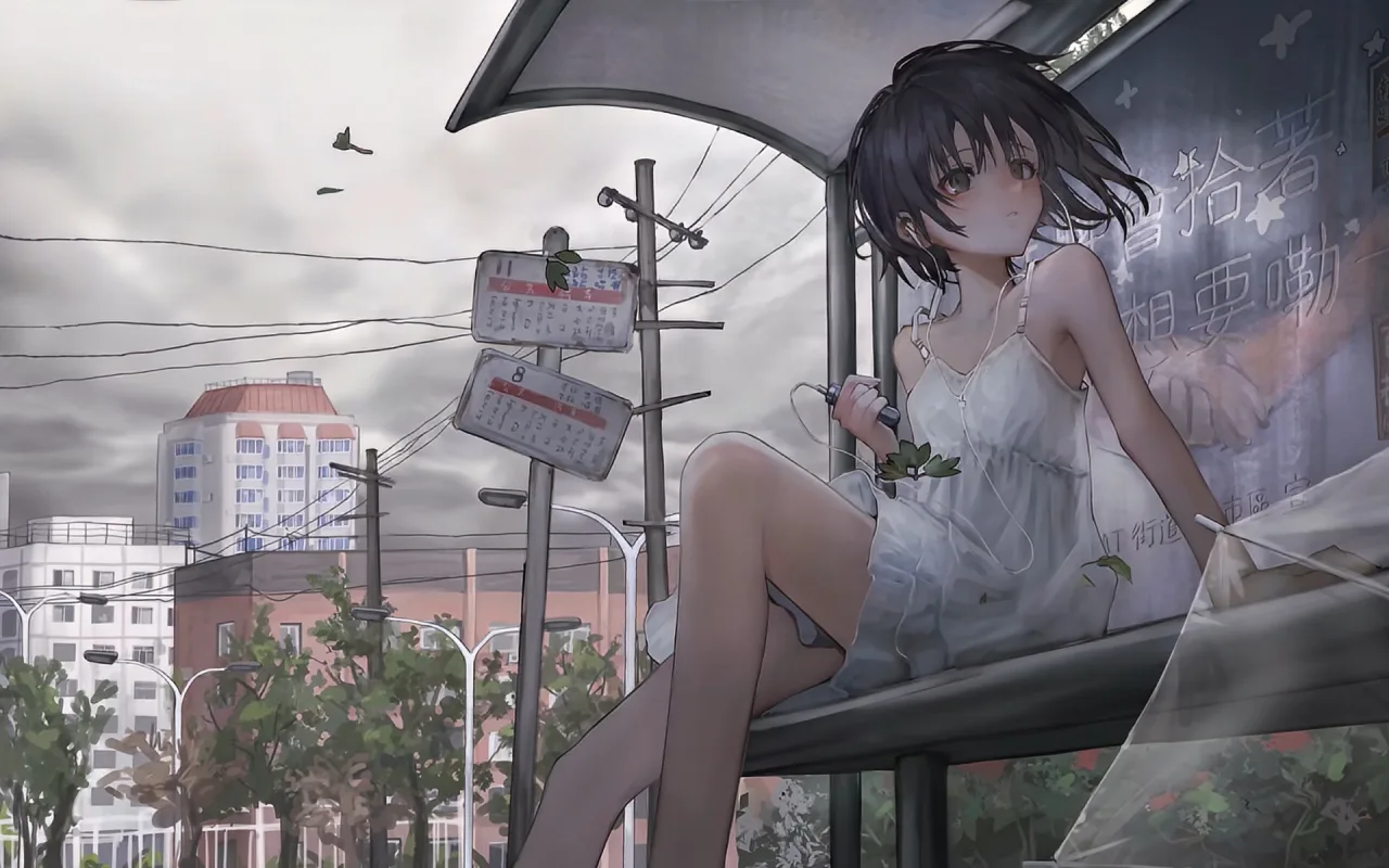 1280x800 Rain Girl