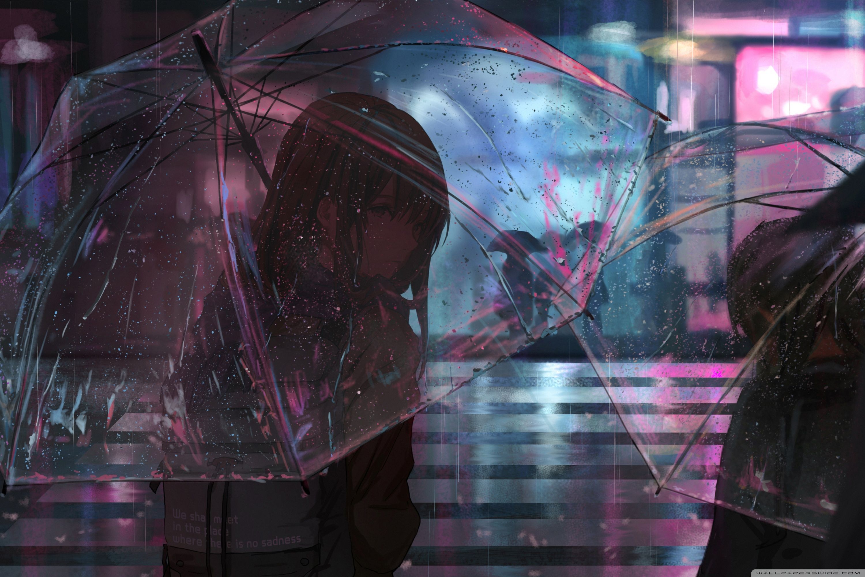 3000x2000 Aesthetic Anime Night Rain 4K UHD Wallpaper for UltraHD Desktop and TV : Widescreen and UltraWide Display
