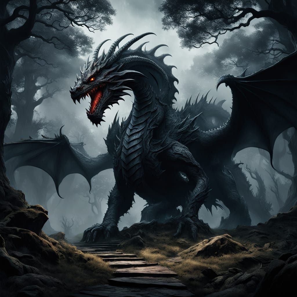 1024x1024 Norse Dragon Nidhogg Wraps Roots of Yggdrasil in D